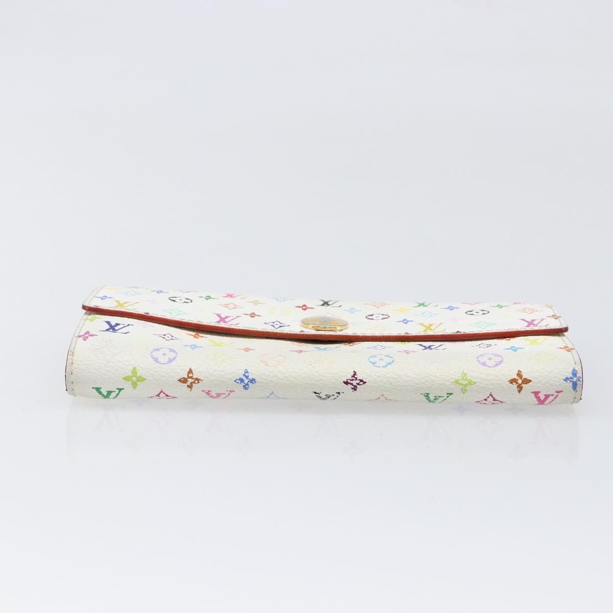 LOUIS VUITTON Monogram Multicolor Portefeiulle Sarah White M93745 Auth BA15433