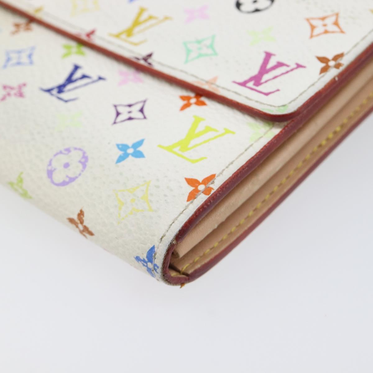 LOUIS VUITTON Monogram Multicolor Portefeiulle Sarah White M93745 Auth BA15433