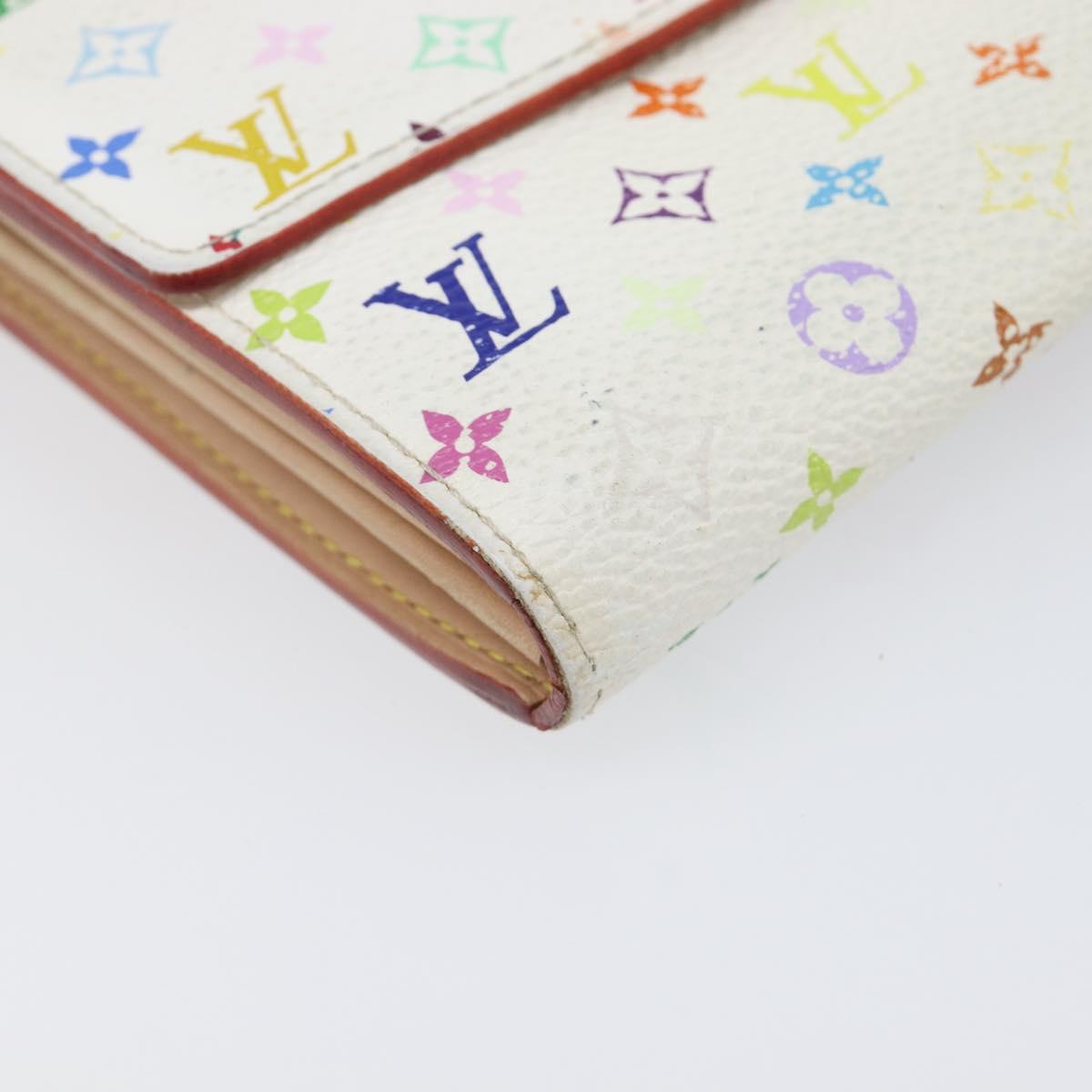 LOUIS VUITTON Monogram Multicolor Portefeiulle Sarah White M93745 Auth BA15433