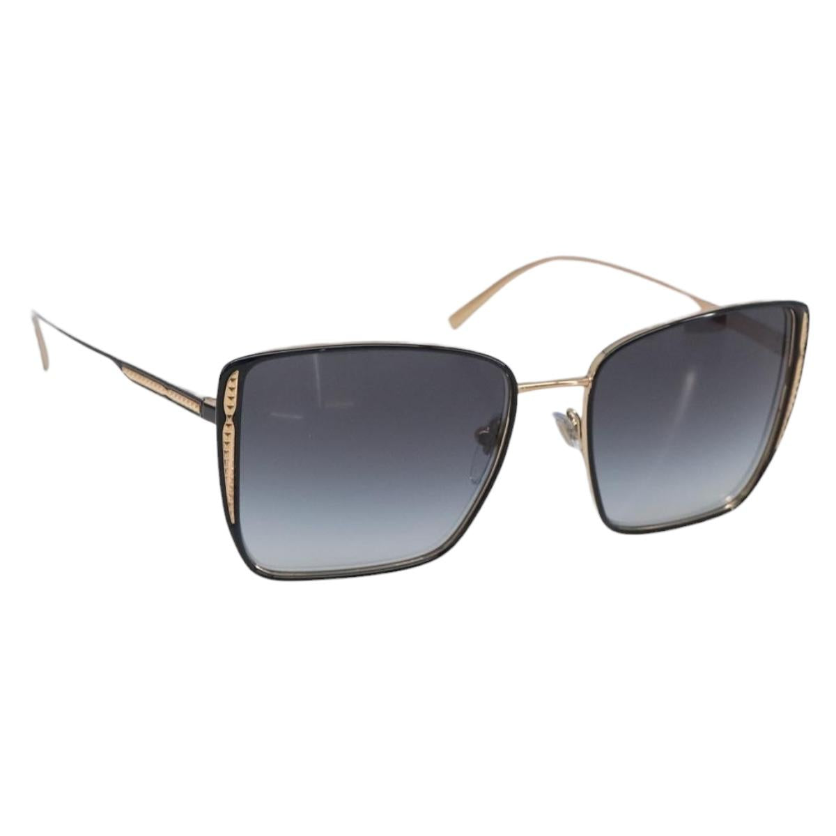 BVLGARI Sunglasses Plastic Black Gold Tone Auth BA15436V