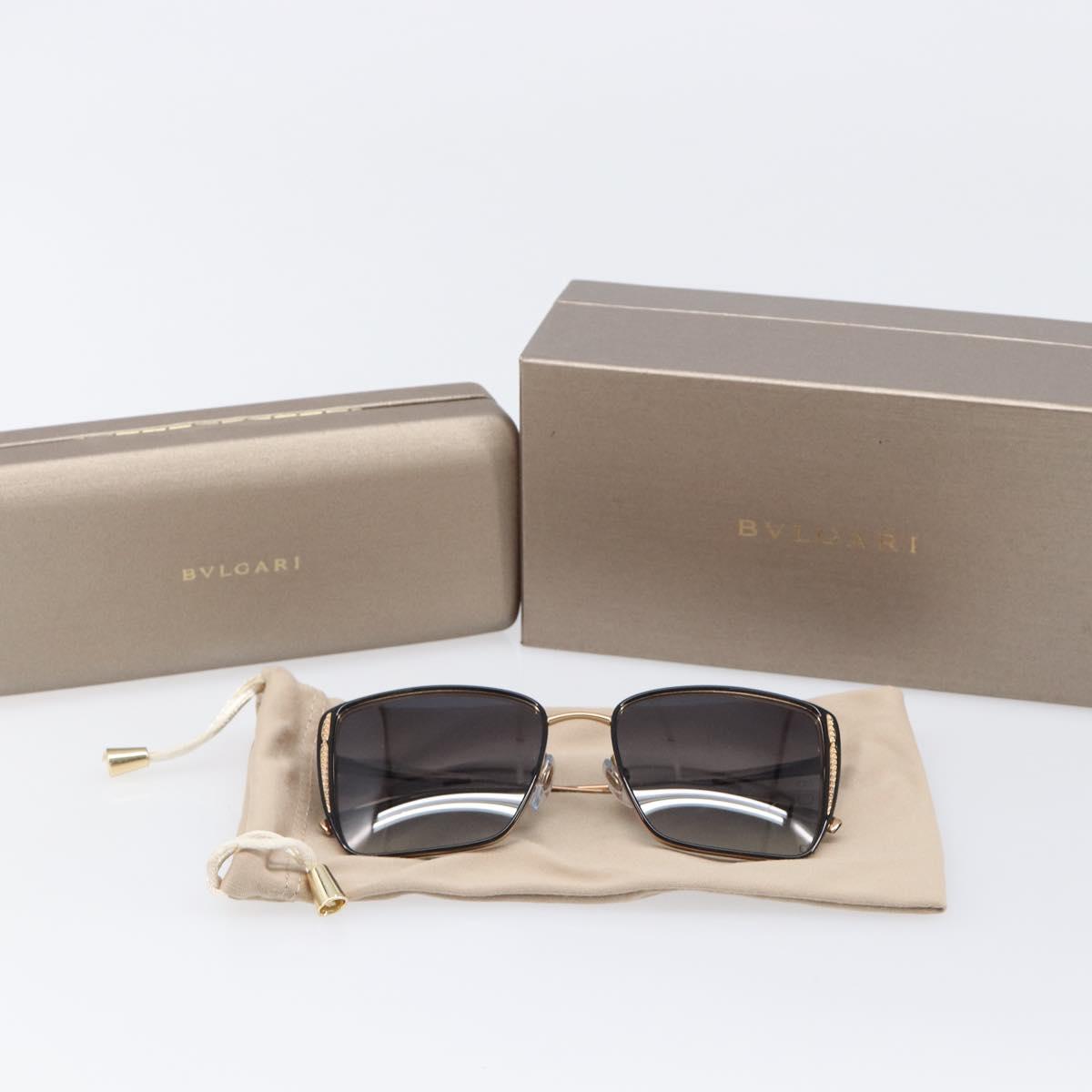 BVLGARI Sunglasses Plastic Black Gold Tone Auth BA15436V