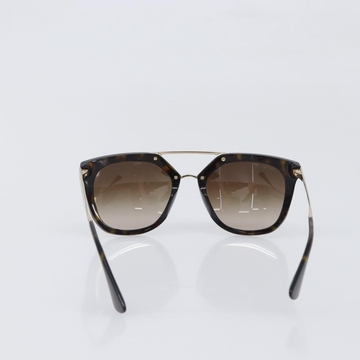 PRADA Sunglasses Plastic Black Gold Tone Auth BA15440