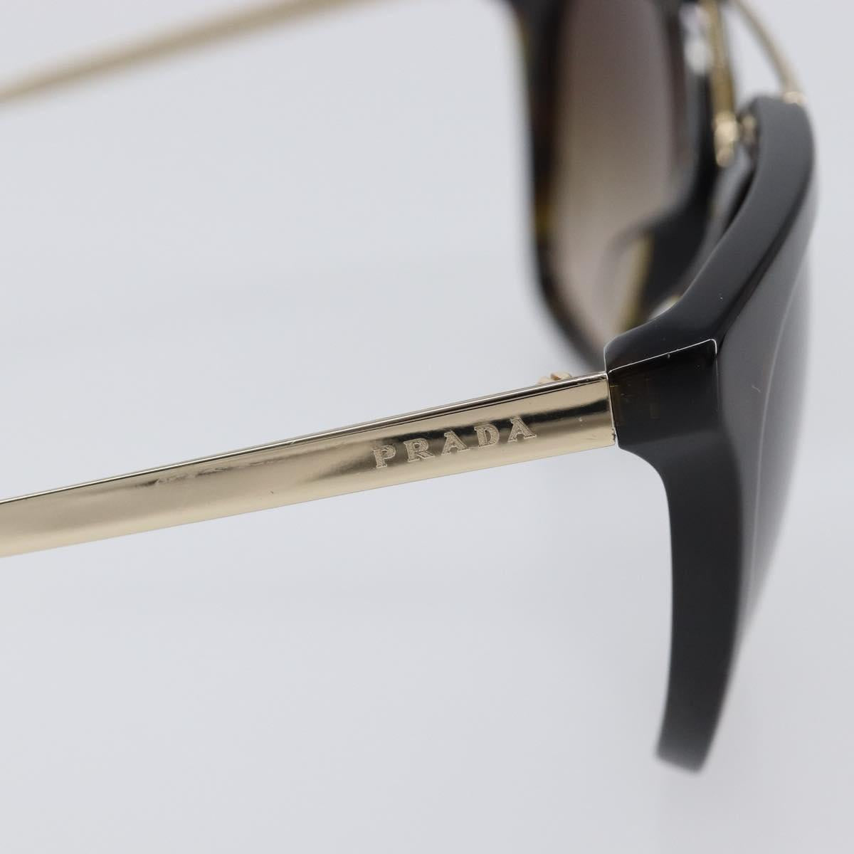 PRADA Sunglasses Plastic Black Gold Tone Auth BA15440