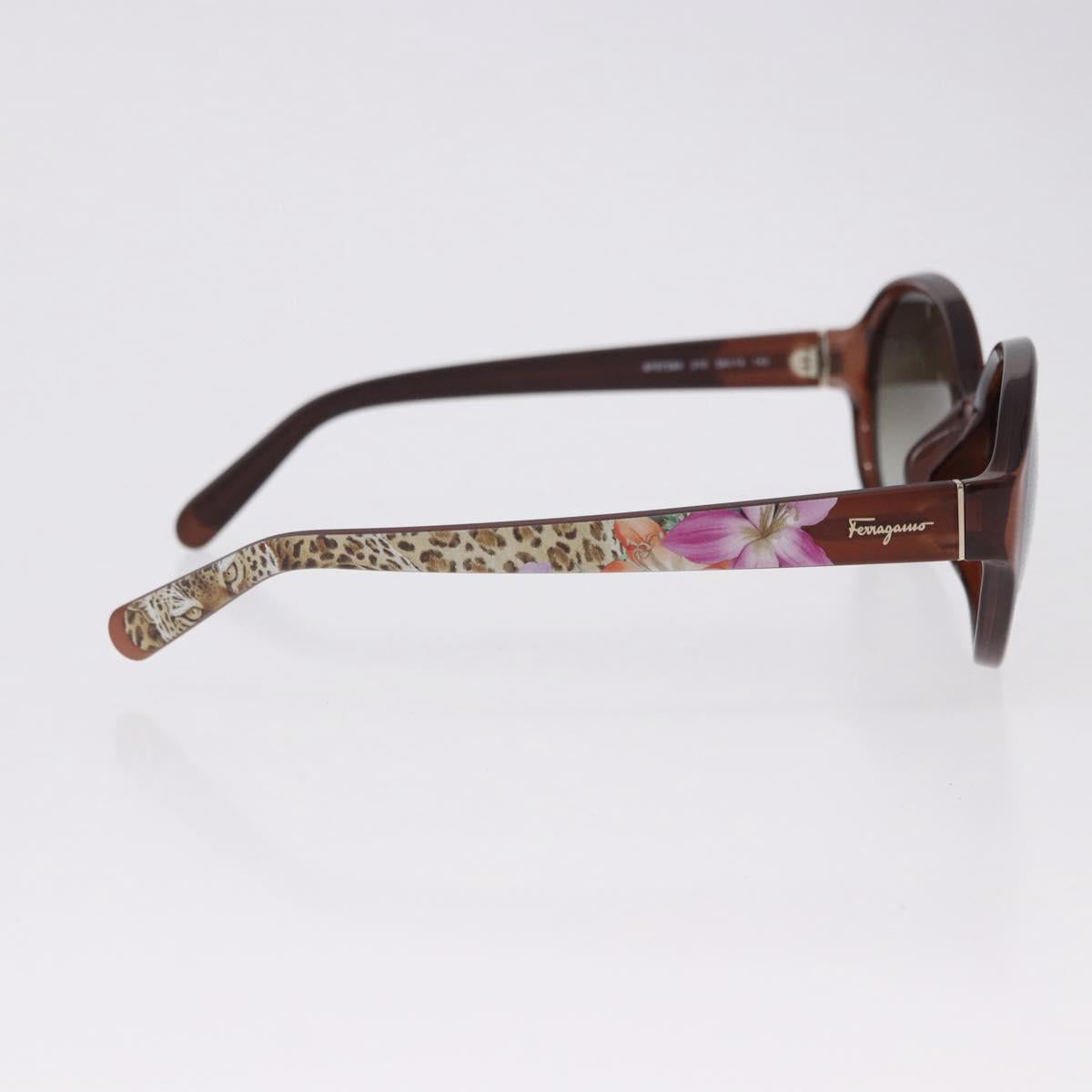 Salvatore Ferragamo Sunglasses Plastic Brown Gold Tone Auth BA15441V