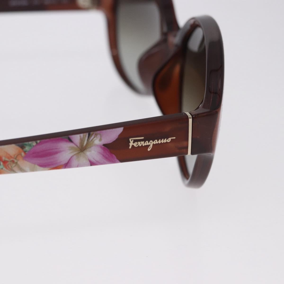 Salvatore Ferragamo Sunglasses Plastic Brown Gold Tone Auth BA15441V