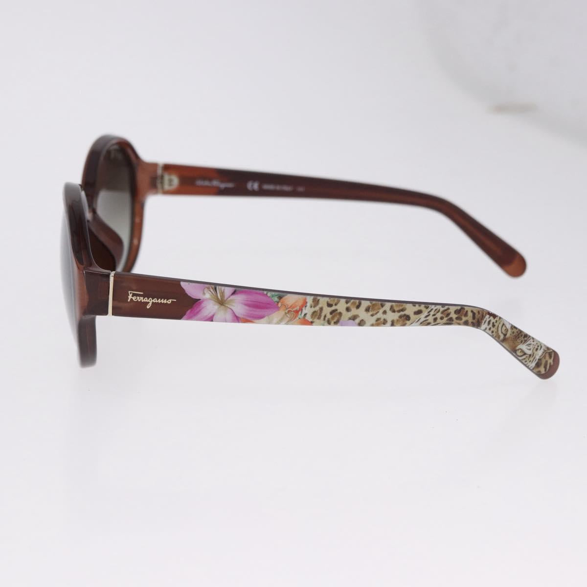 Salvatore Ferragamo Sunglasses Plastic Brown Gold Tone Auth BA15441V