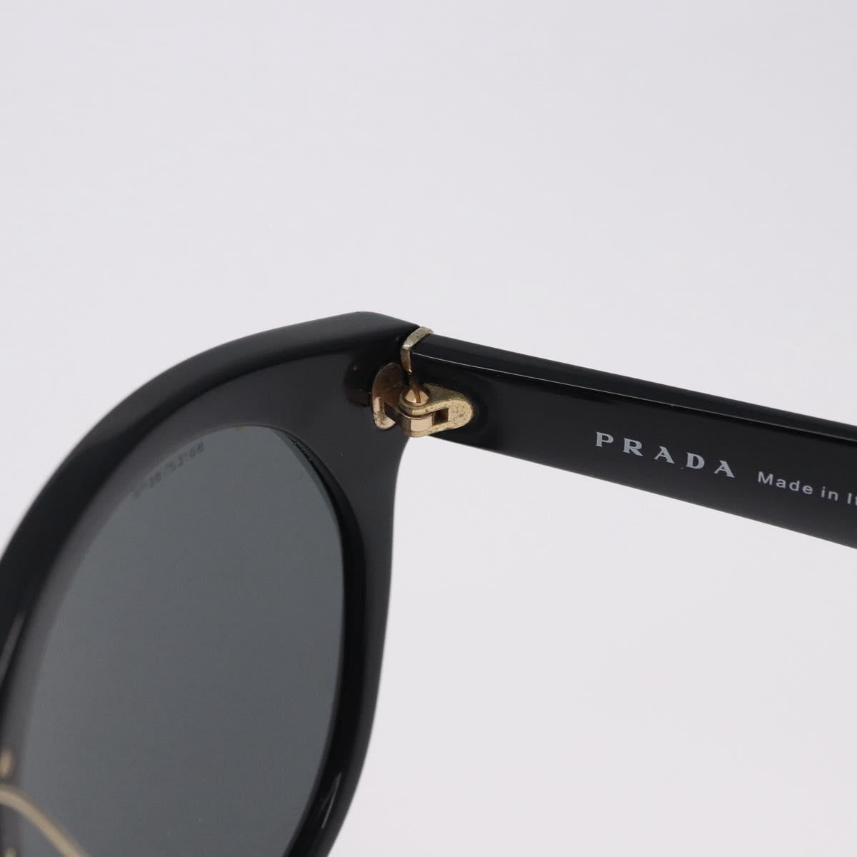 PRADA Sunglasses Plastic Black Gold Tone Auth BA15442