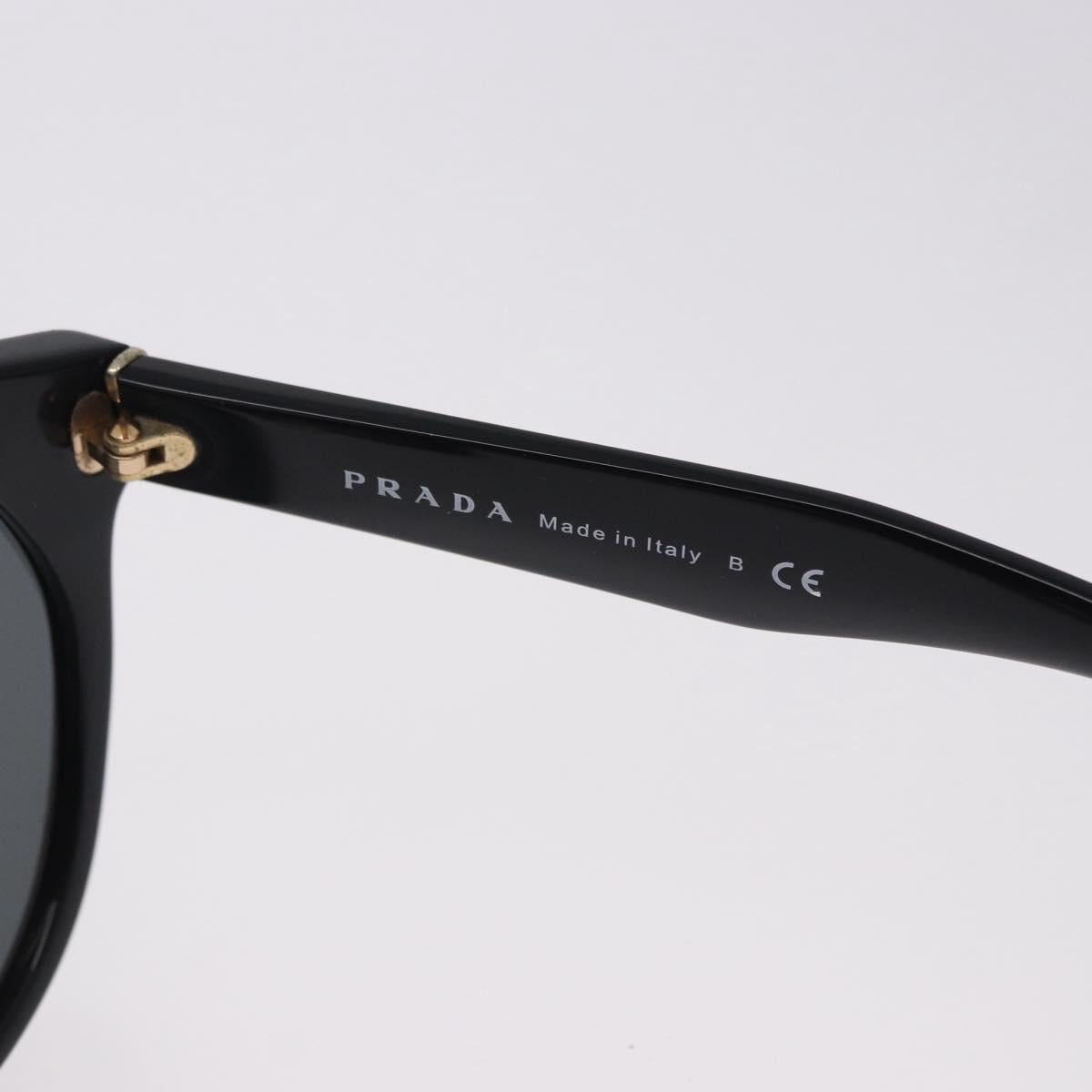 PRADA Sunglasses Plastic Black Gold Tone Auth BA15442