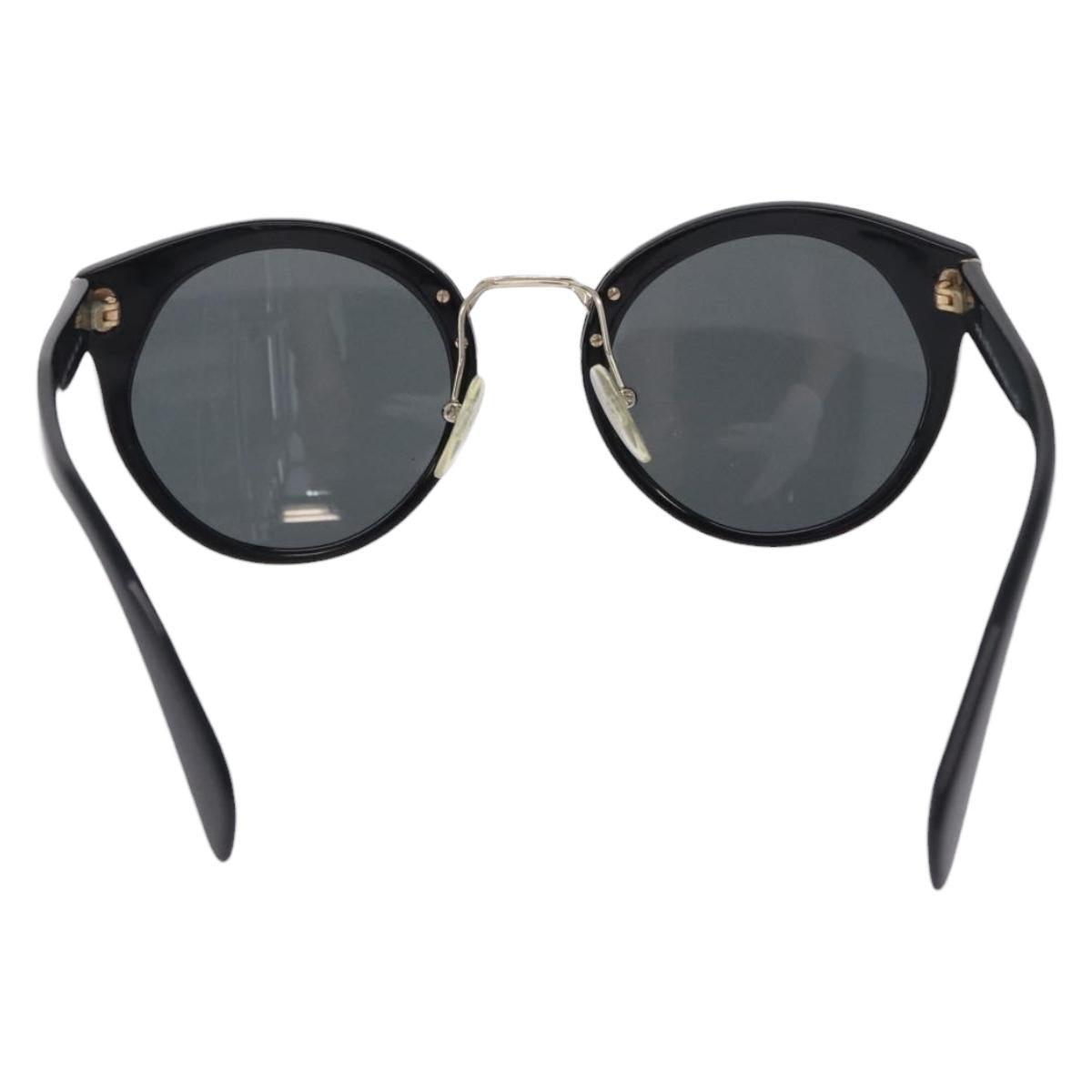 PRADA Sunglasses Plastic Black Gold Tone Auth BA15442