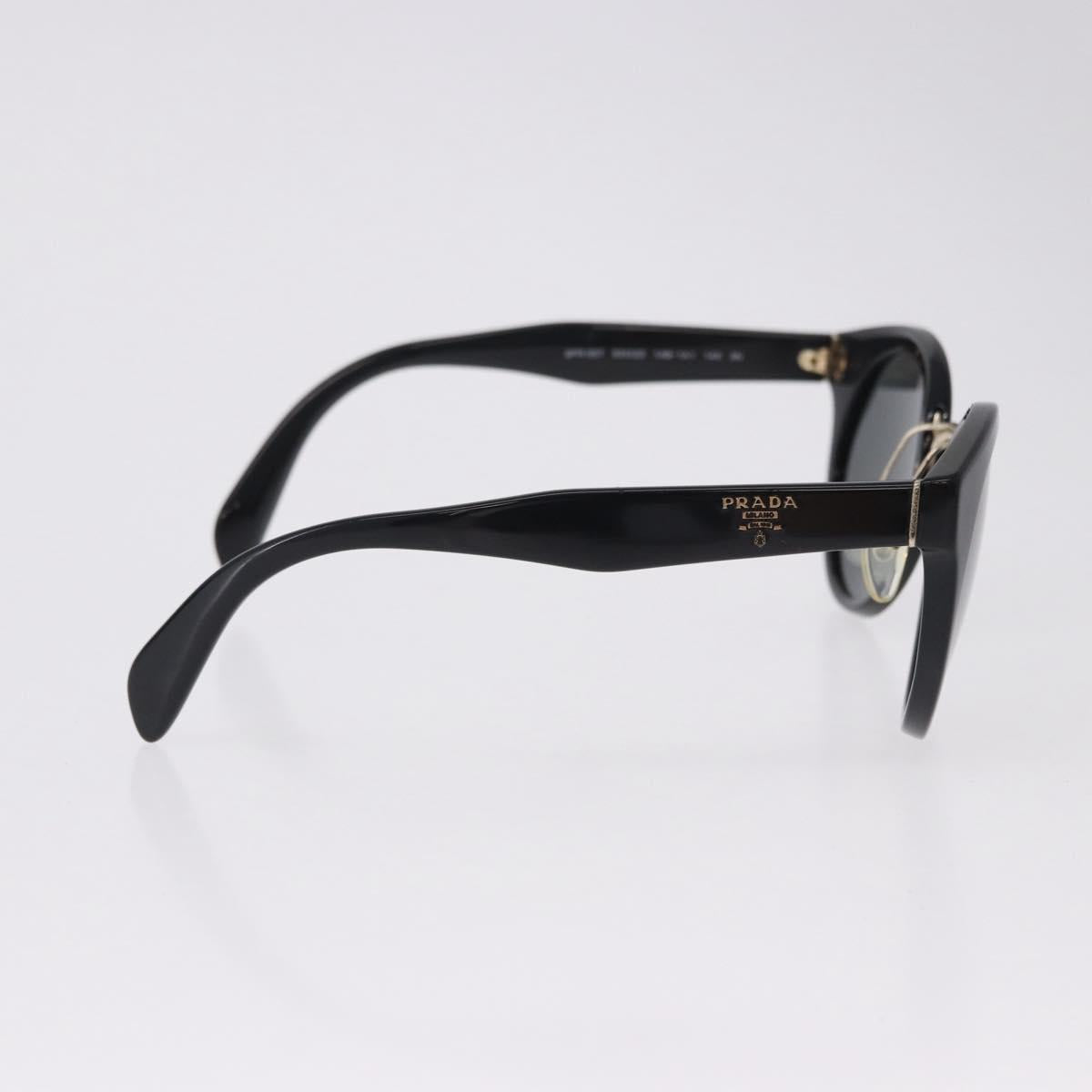 PRADA Sunglasses Plastic Black Gold Tone Auth BA15442