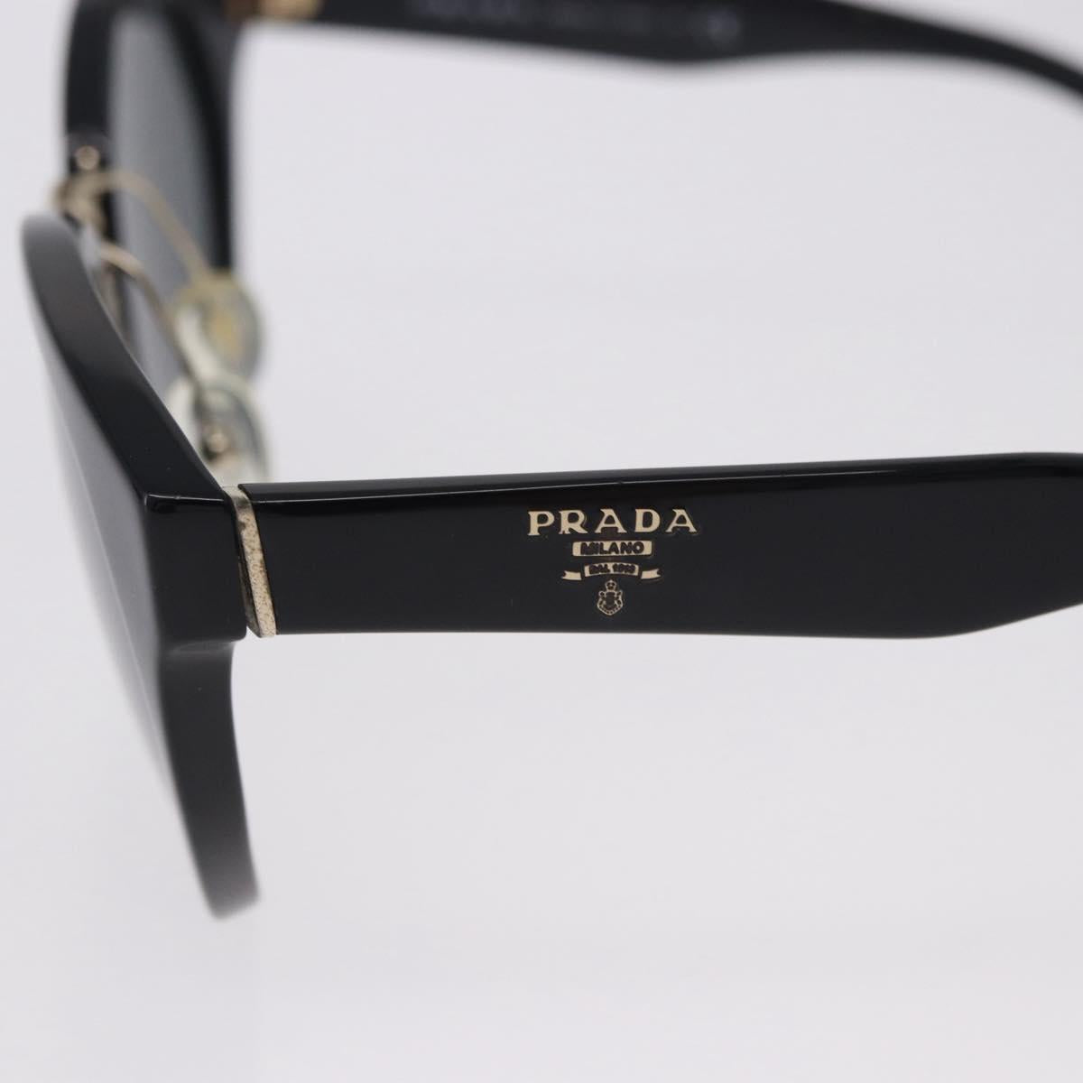 PRADA Sunglasses Plastic Black Gold Tone Auth BA15442