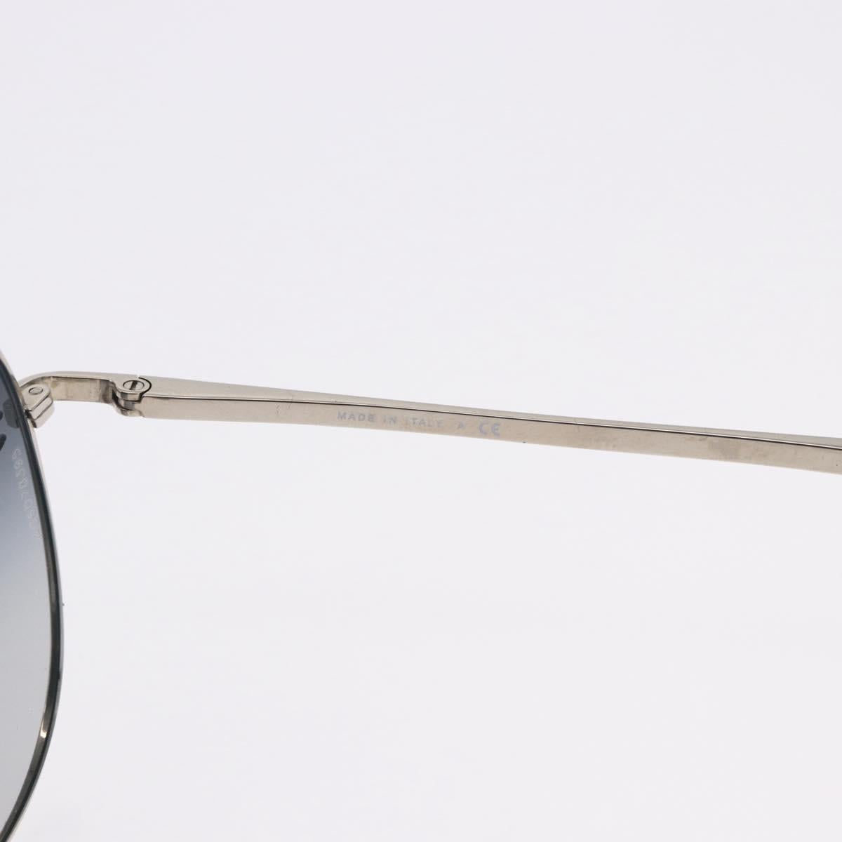 CHANEL Sunglasses Metal Silver Black CC Auth BA15445M