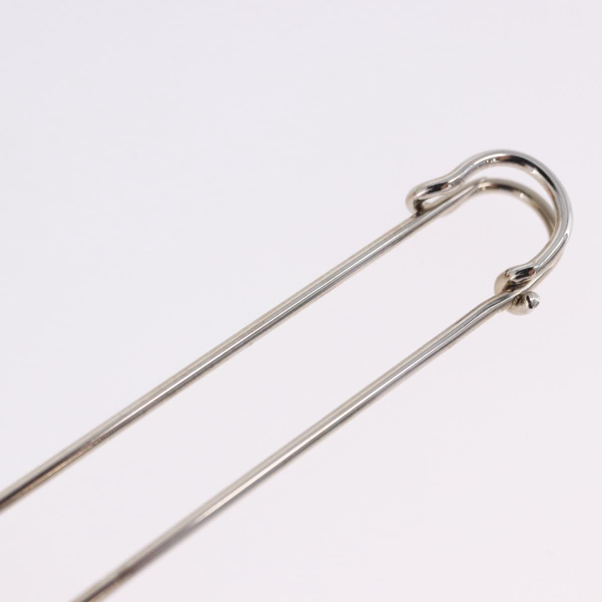 HERMES Serie Pin Brooch Metal Silver Auth BA15449V