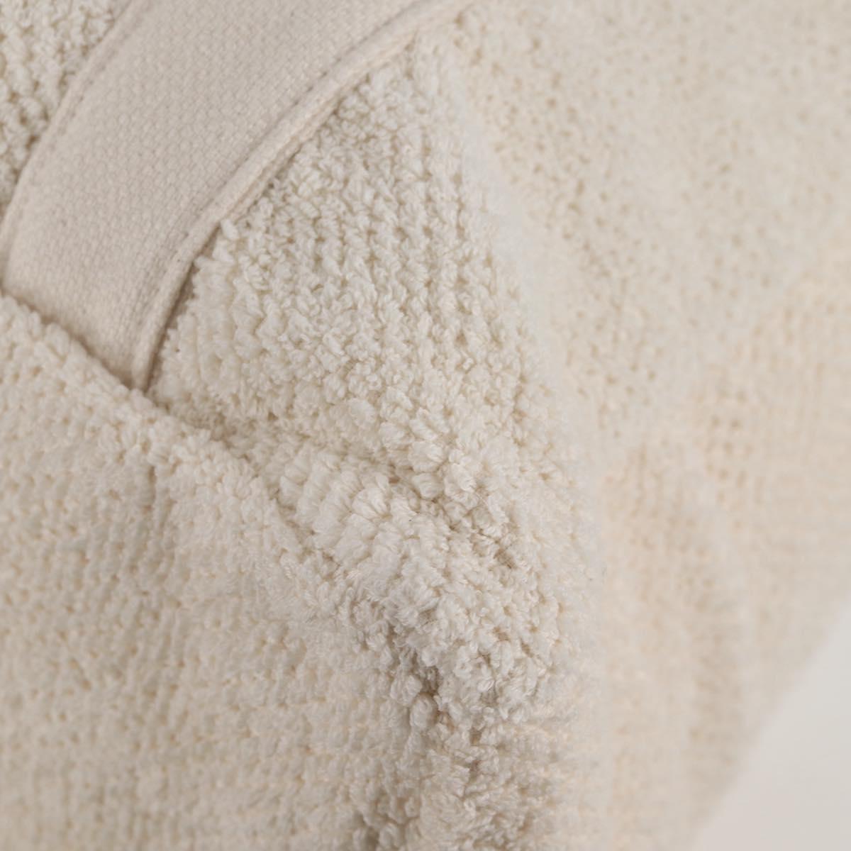 CHANEL COCO Mark Boston Bag Pile White Silver CC Auth BA1544AM