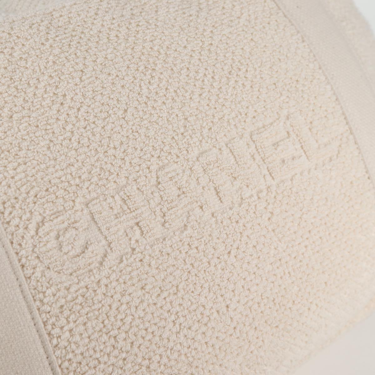 CHANEL COCO Mark Boston Bag Pile White Silver CC Auth BA1544AM