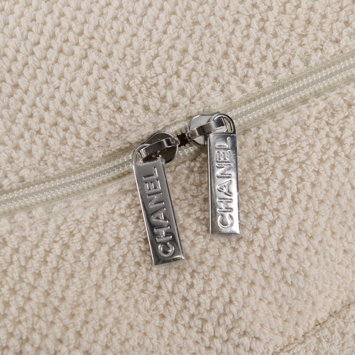 CHANEL COCO Mark Boston Bag Pile White Silver CC Auth BA1544AM