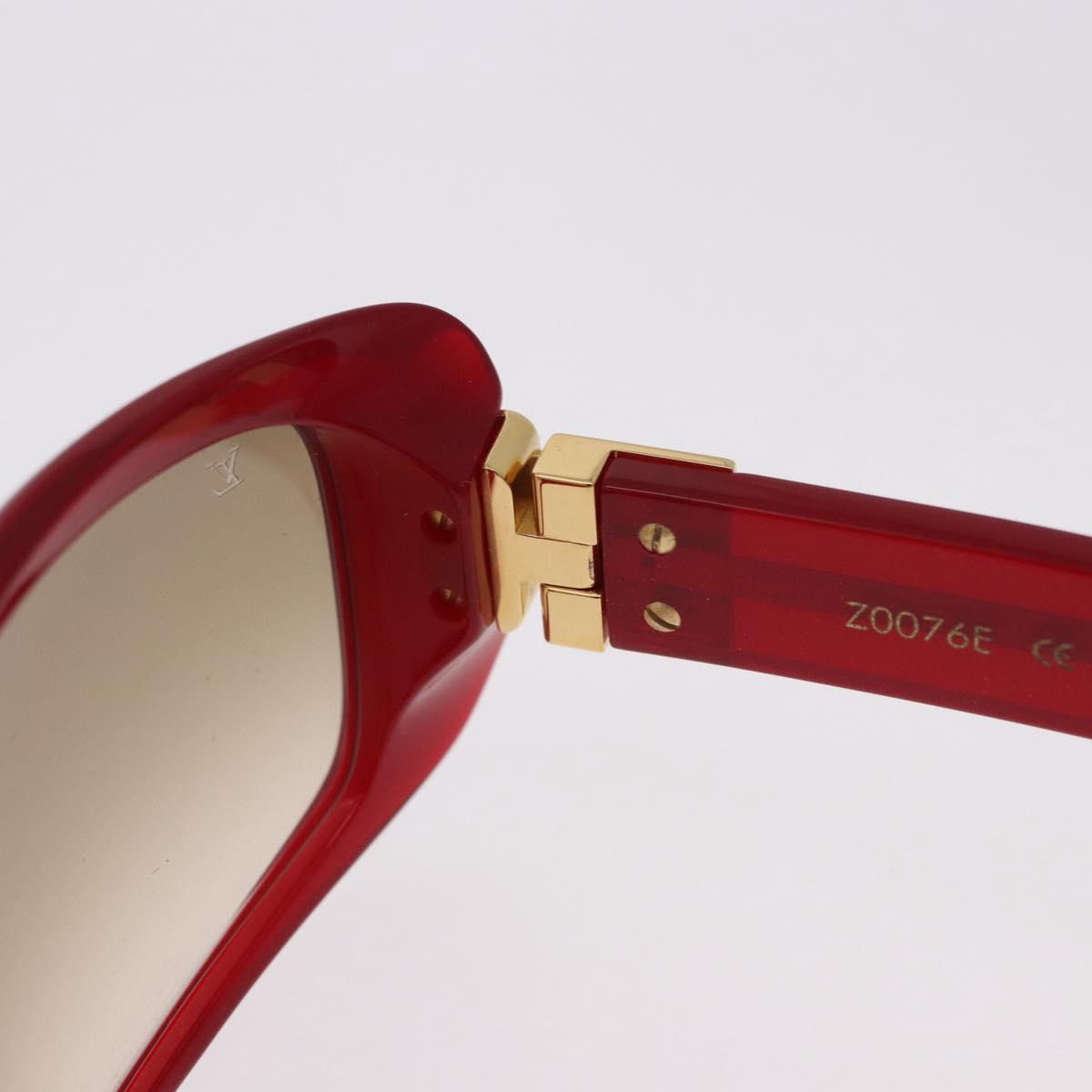 LOUIS VUITTON Spouson GM Sunglasses Plastic Red Gold Tone Z0076E LV Auth BA15450