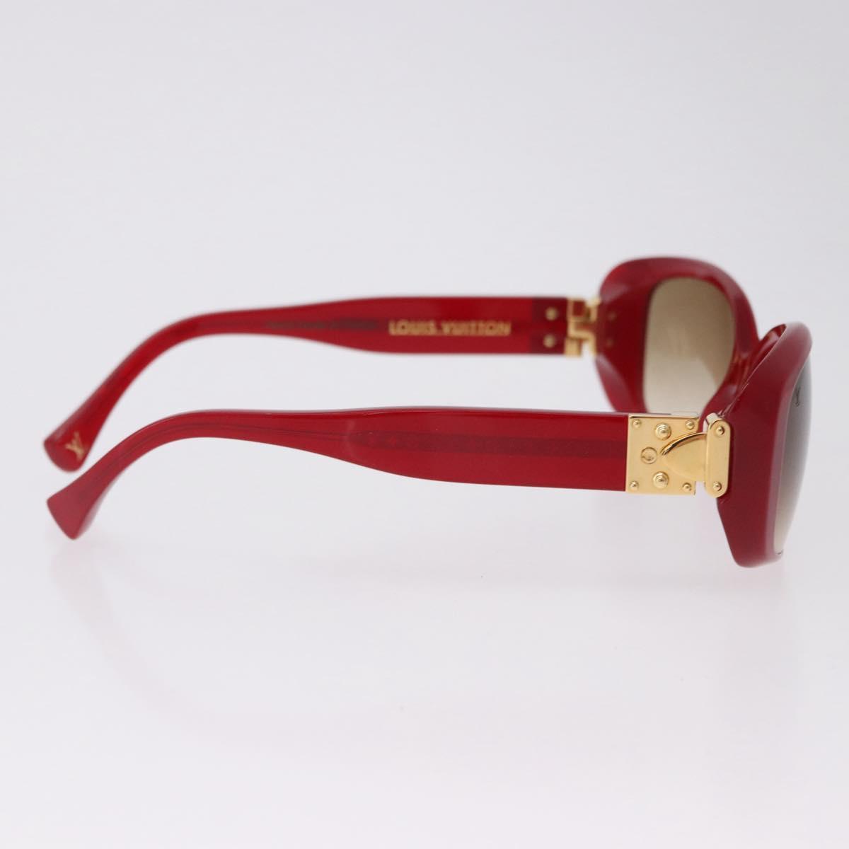LOUIS VUITTON Spouson GM Sunglasses Plastic Red Gold Tone Z0076E LV Auth BA15450