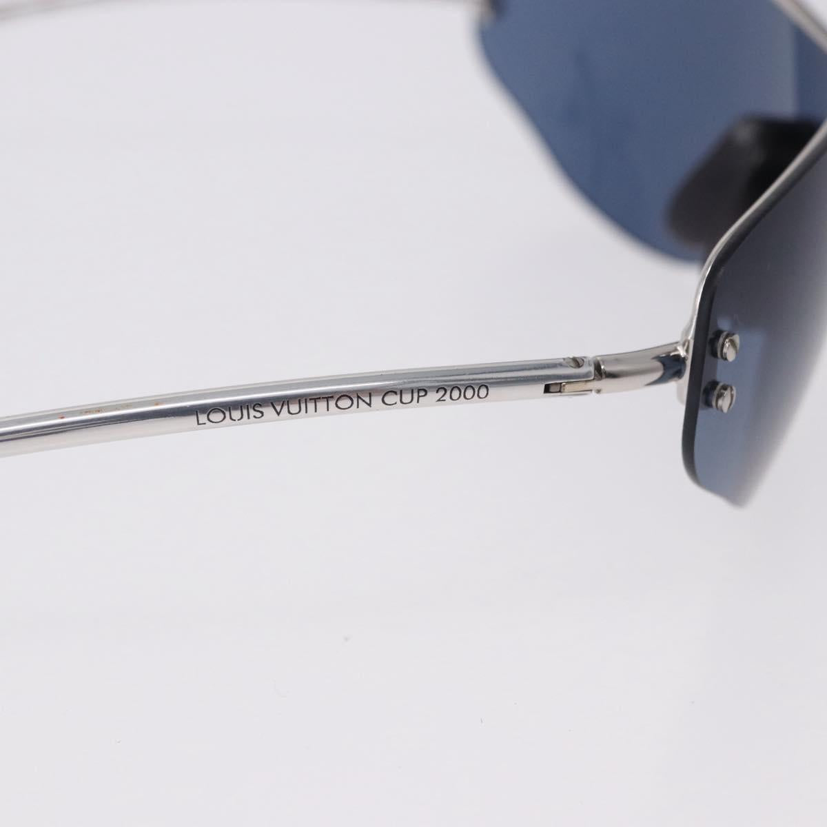 LOUIS VUITTON LV Cup 2000 Sunglasses Metal Blue Silver LV Auth BA15455V