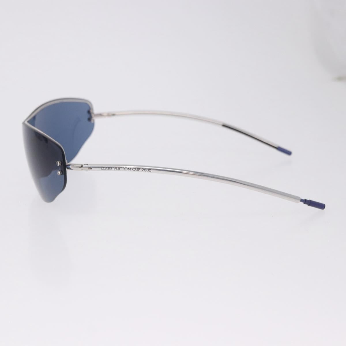 LOUIS VUITTON LV Cup 2000 Sunglasses Metal Blue Silver LV Auth BA15455V