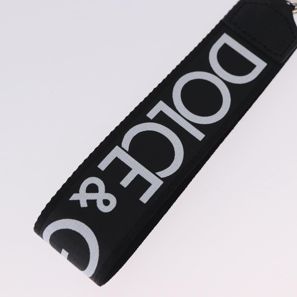 DOLCE&GABBANA Key Holder Strap Polyester Black Silver Auth BA15457A