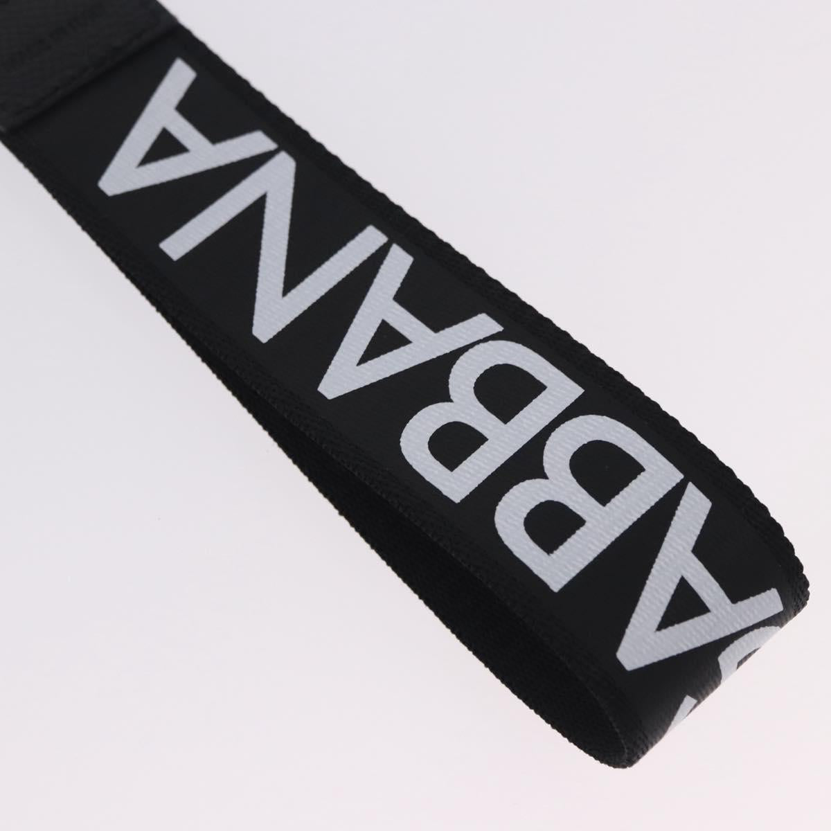 DOLCE&GABBANA Key Holder Strap Polyester Black Silver Auth BA15457A