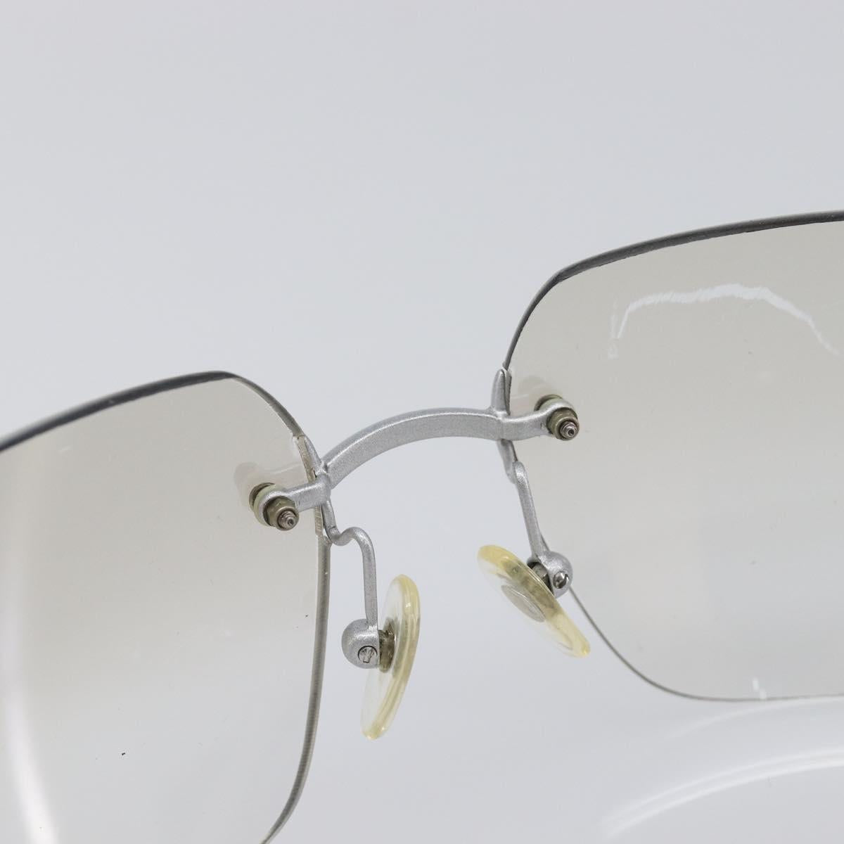 CHANEL Rimless Sunglasses Metal Silver CC Auth BA15458
