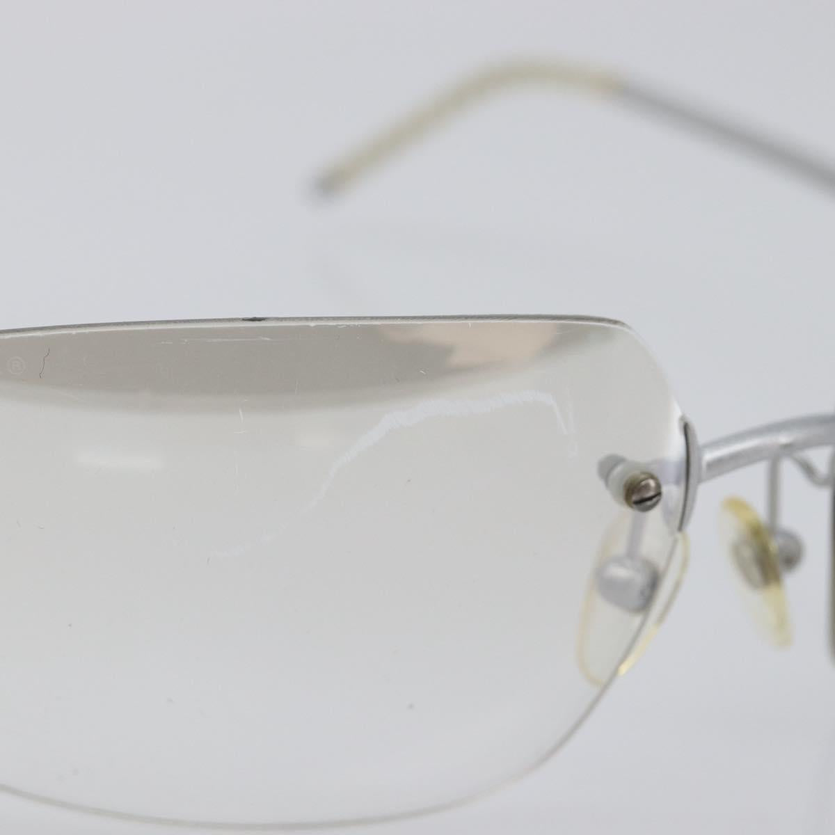 CHANEL Rimless Sunglasses Metal Silver CC Auth BA15458