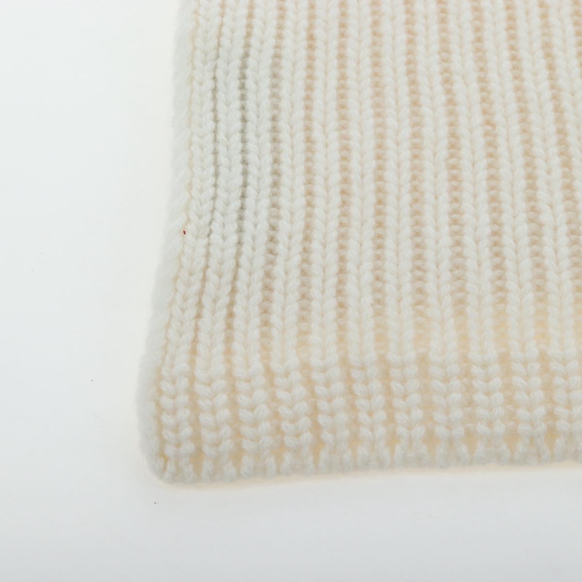 GUCCI Scarf Cashmere Ivory Gold Tone 773426 Auth BA15459V