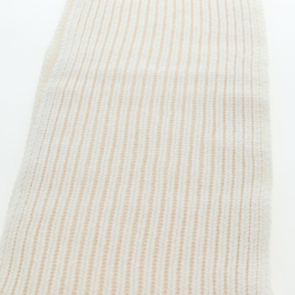 GUCCI Scarf Cashmere Ivory Gold Tone 773426 Auth BA15459V