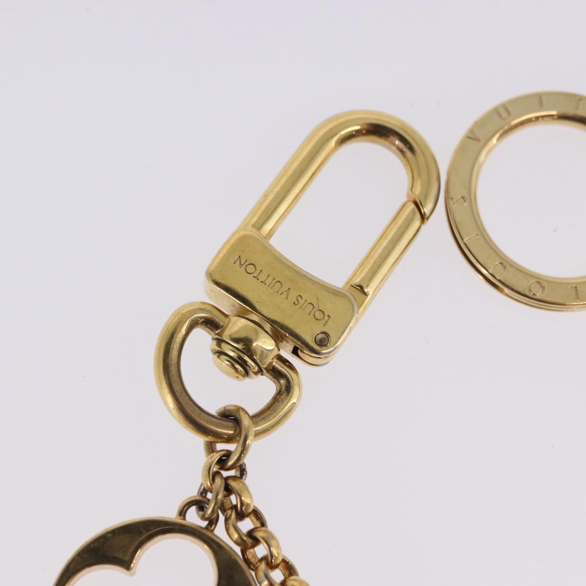 LOUIS VUITTON Fleur de Monogram Charm Metal Gold Tone LV Auth BA15463