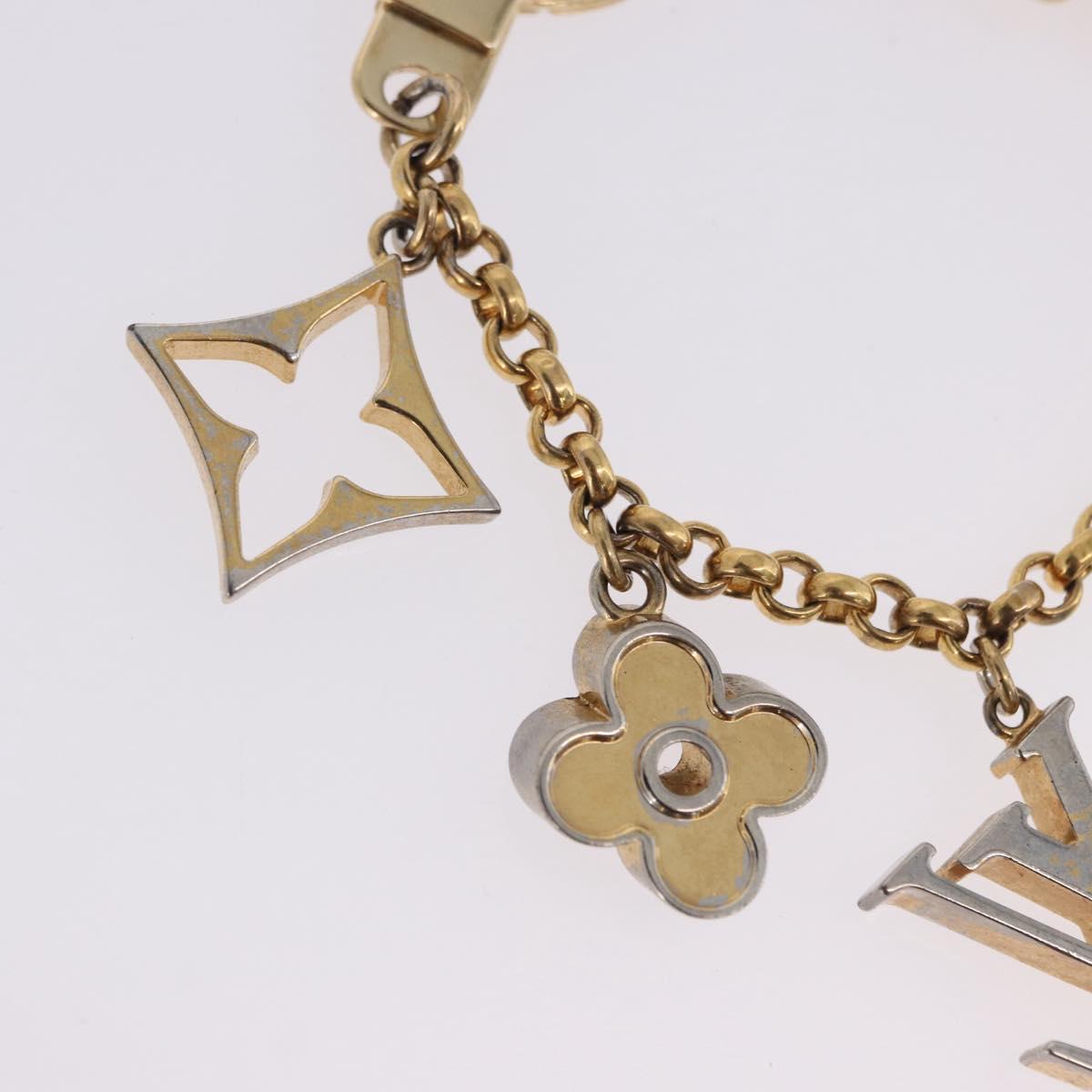 LOUIS VUITTON Fleur de Monogram Charm Metal Gold Tone LV Auth BA15463