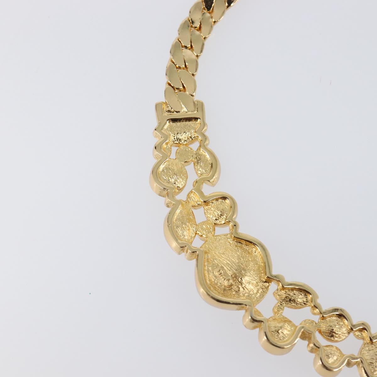 Christian Dior Necklace Metal Gold Tone Auth BA15466V