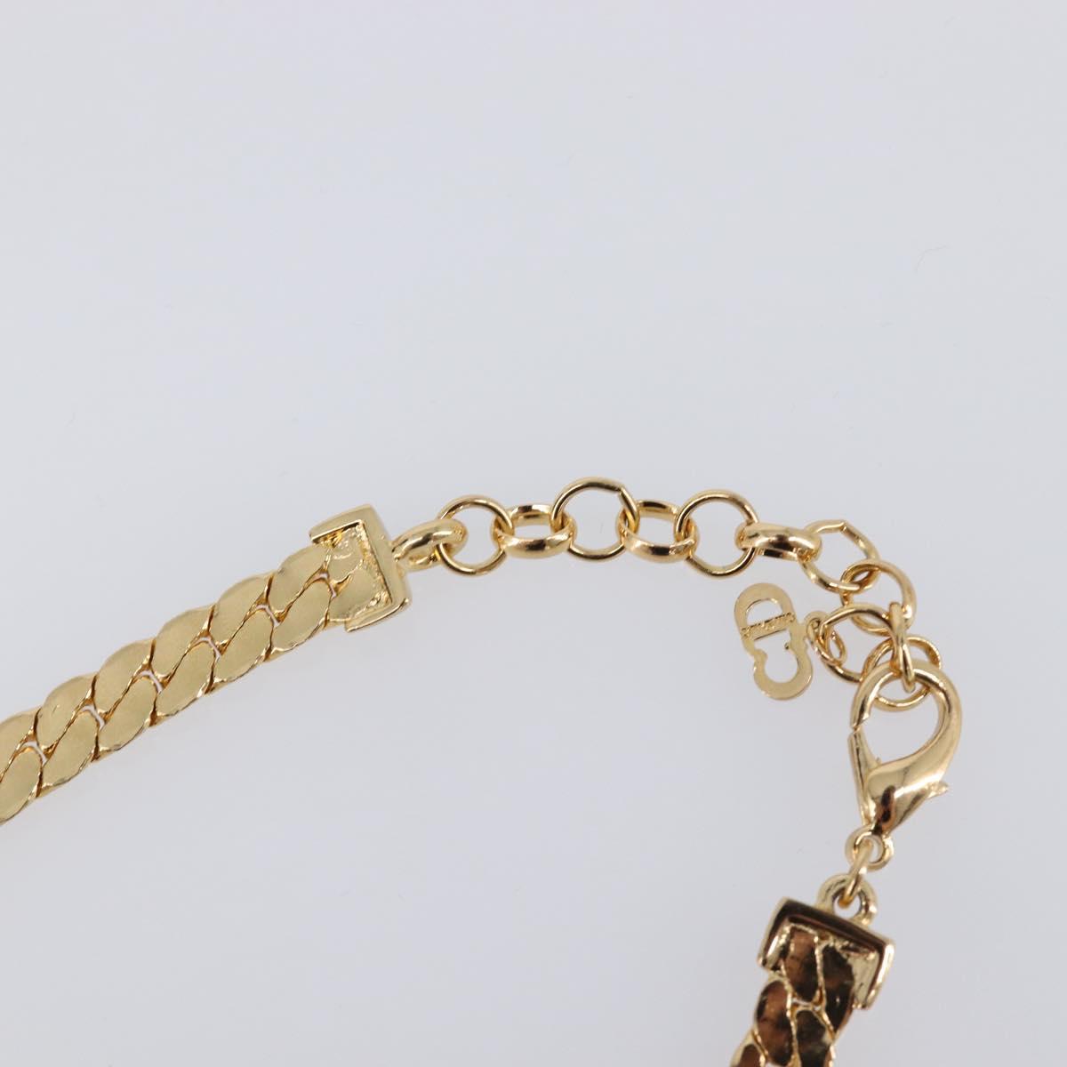 Christian Dior Necklace Metal Gold Tone Auth BA15466V