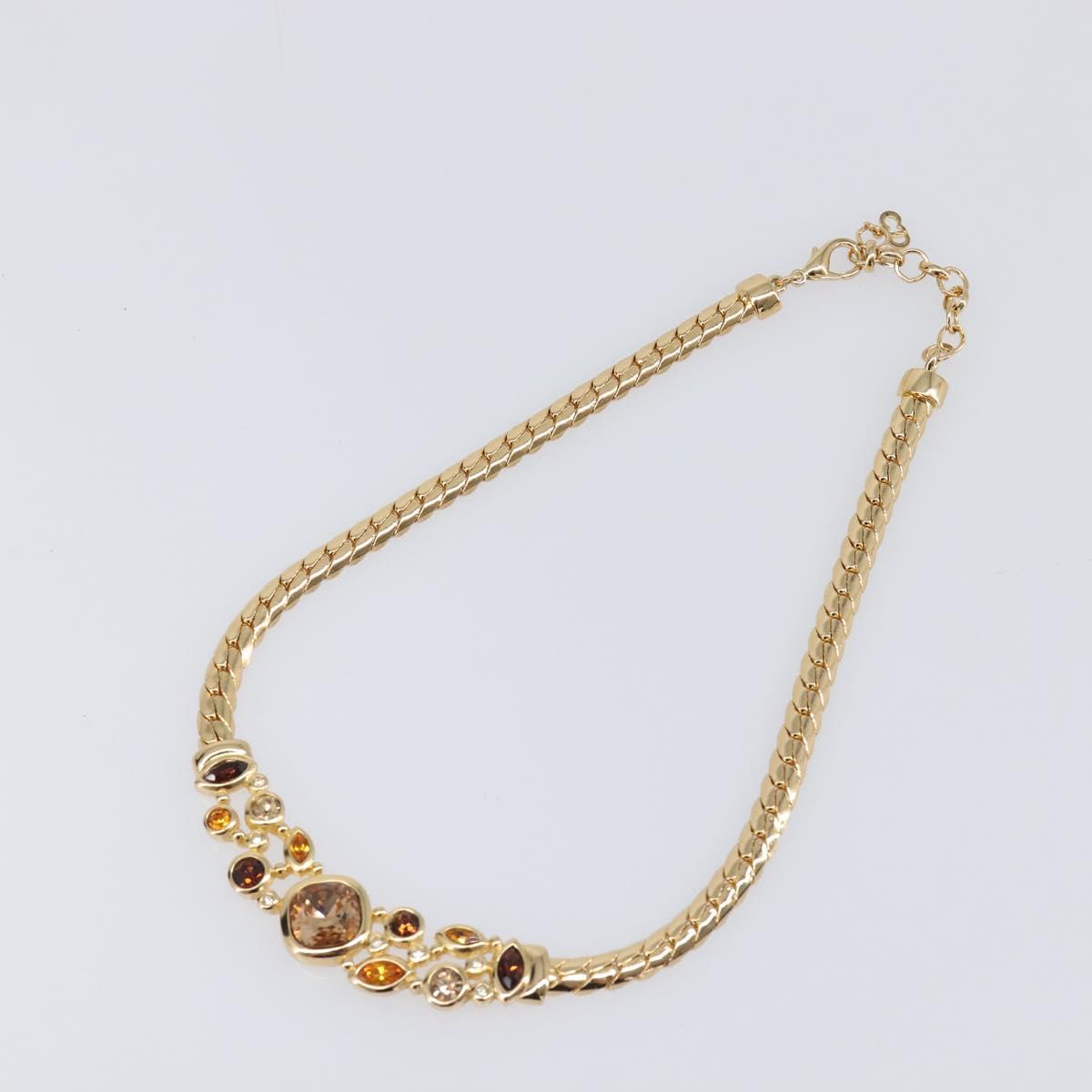 Christian Dior Necklace Metal Gold Tone Auth BA15466V
