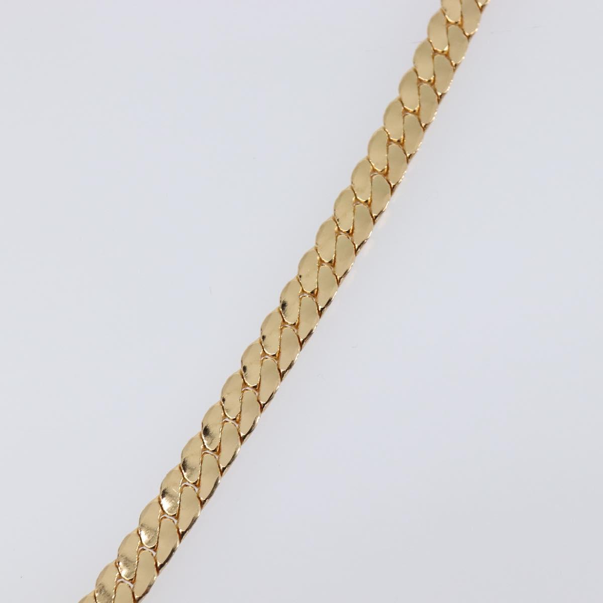 Christian Dior Necklace Metal Gold Tone Auth BA15466V