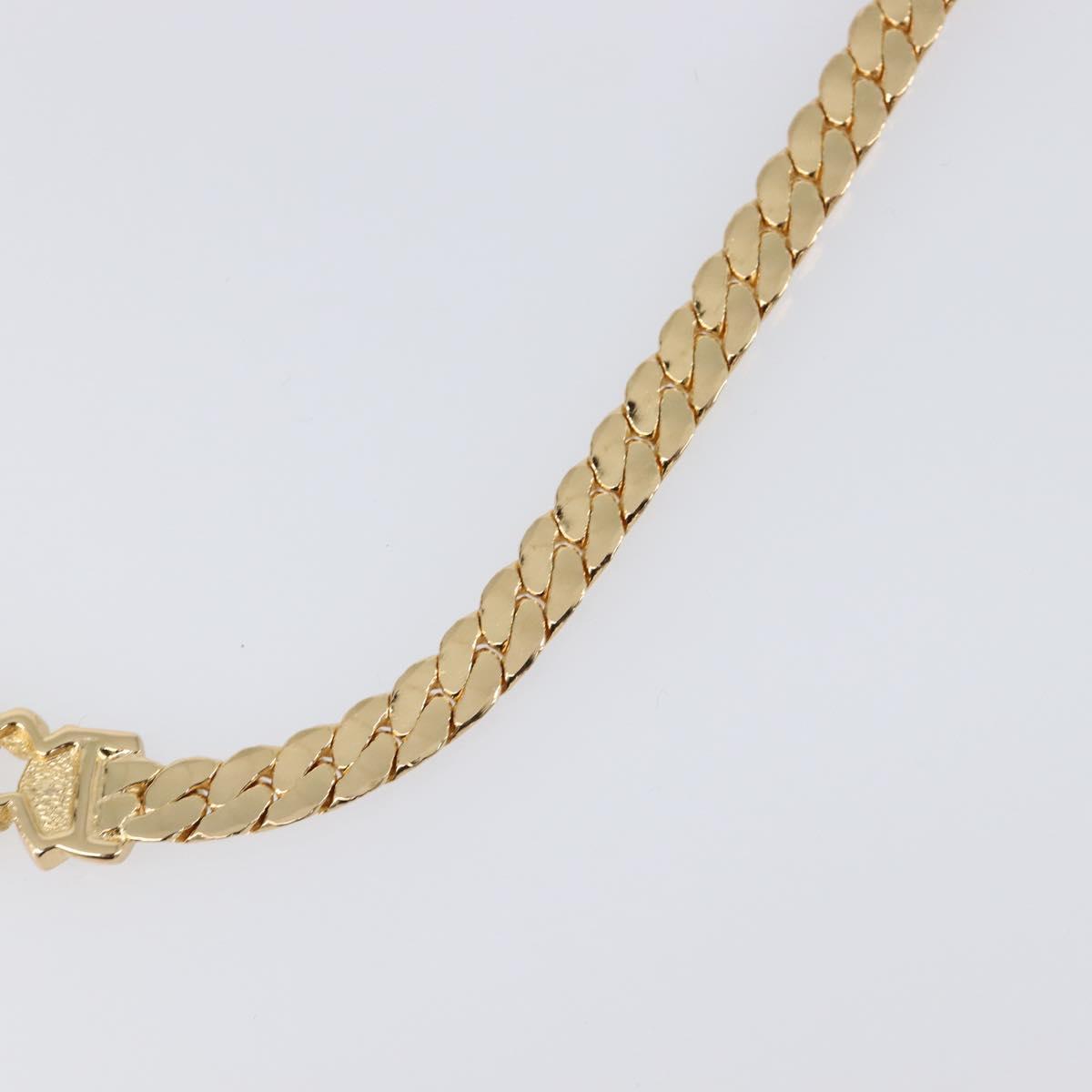 Christian Dior Necklace Metal Gold Tone Auth BA15466V