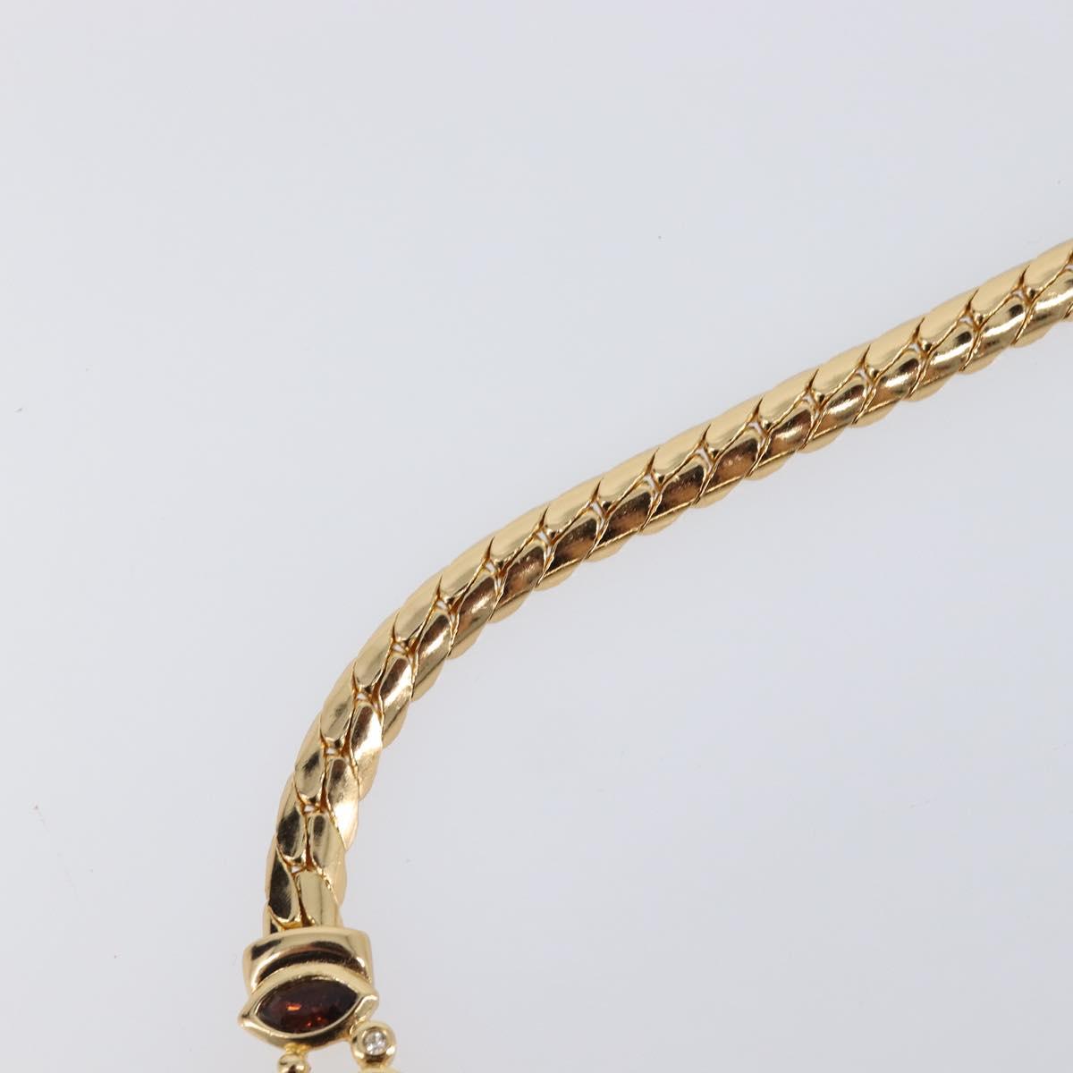 Christian Dior Necklace Metal Gold Tone Auth BA15466V