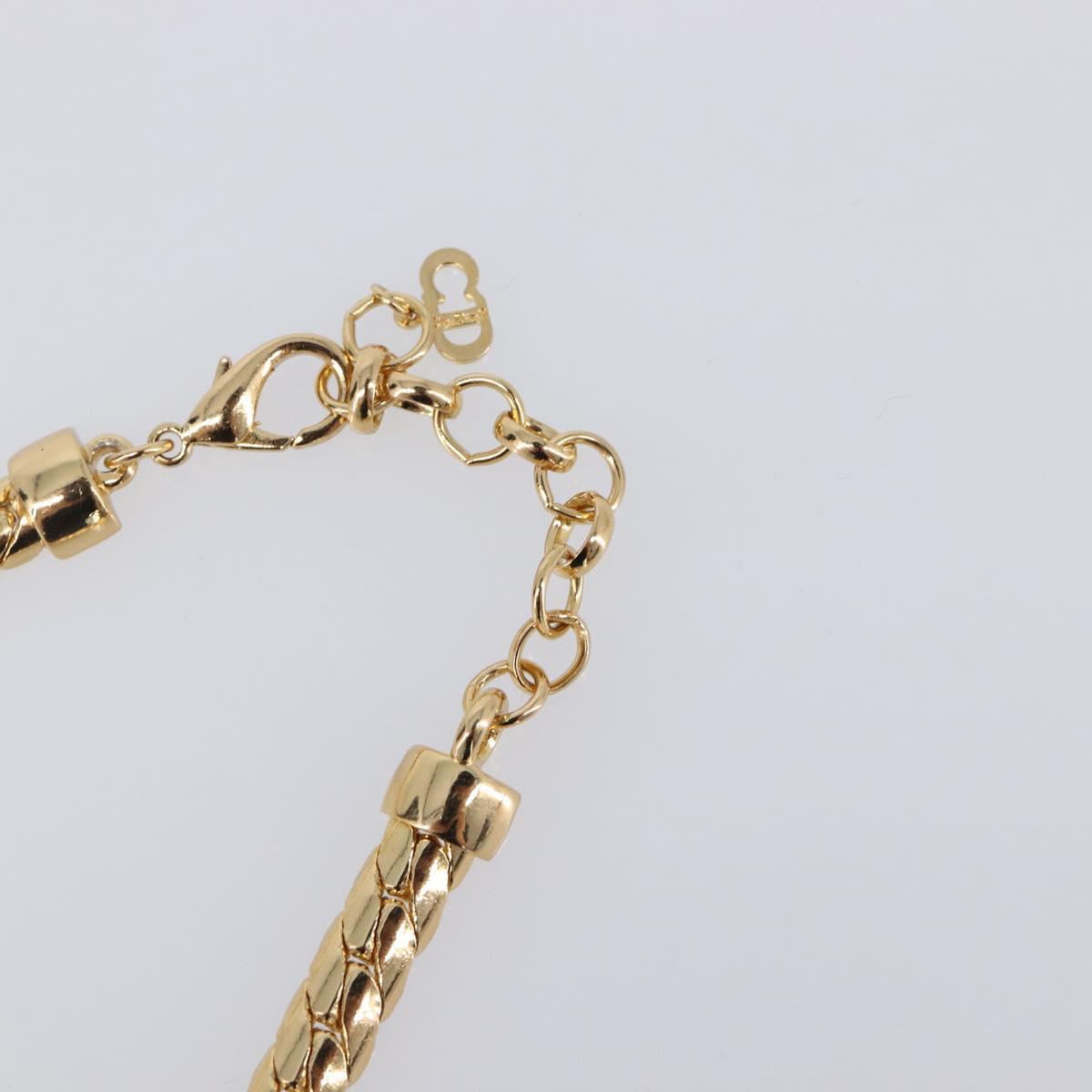 Christian Dior Necklace Metal Gold Tone Auth BA15466V