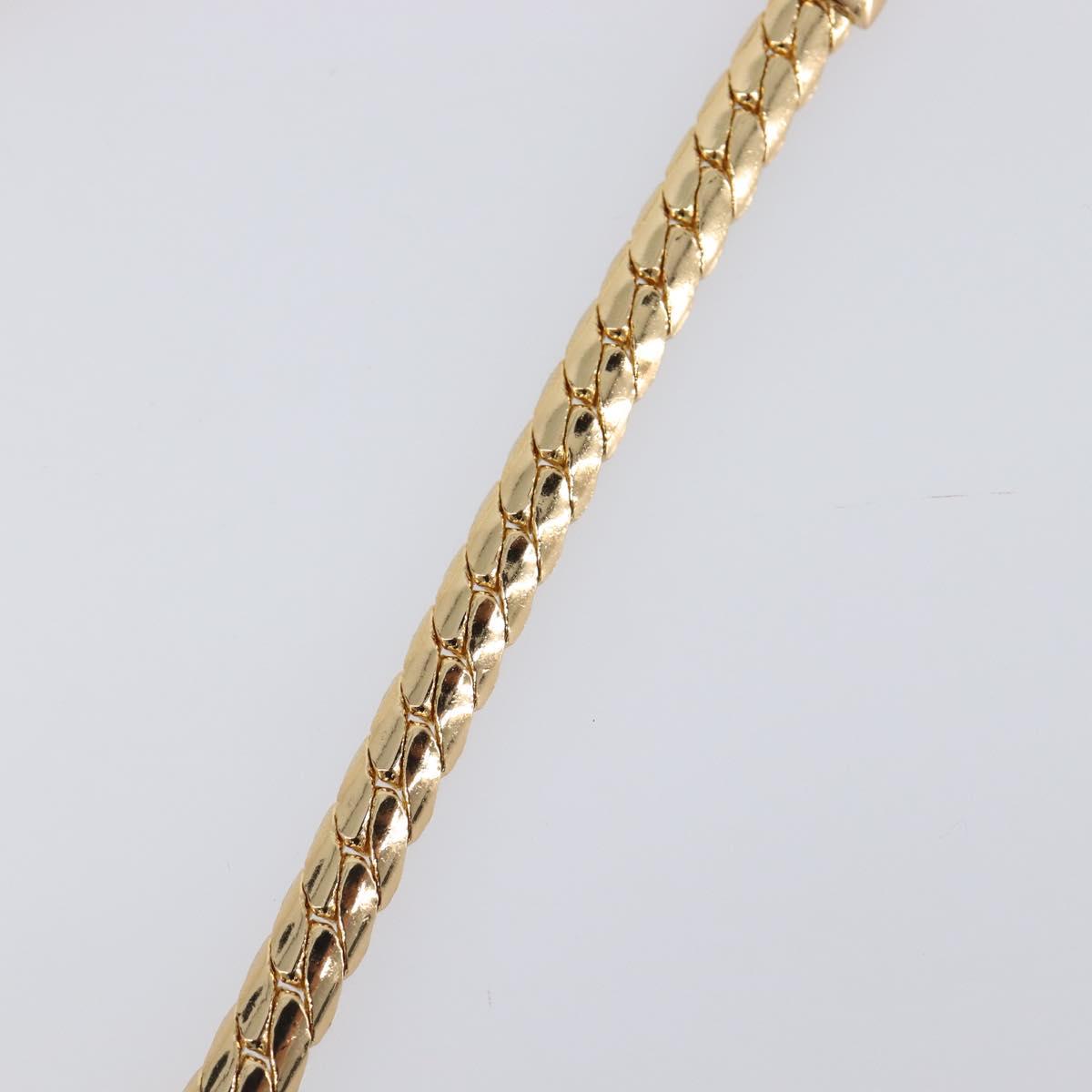 Christian Dior Necklace Metal Gold Tone Auth BA15466V