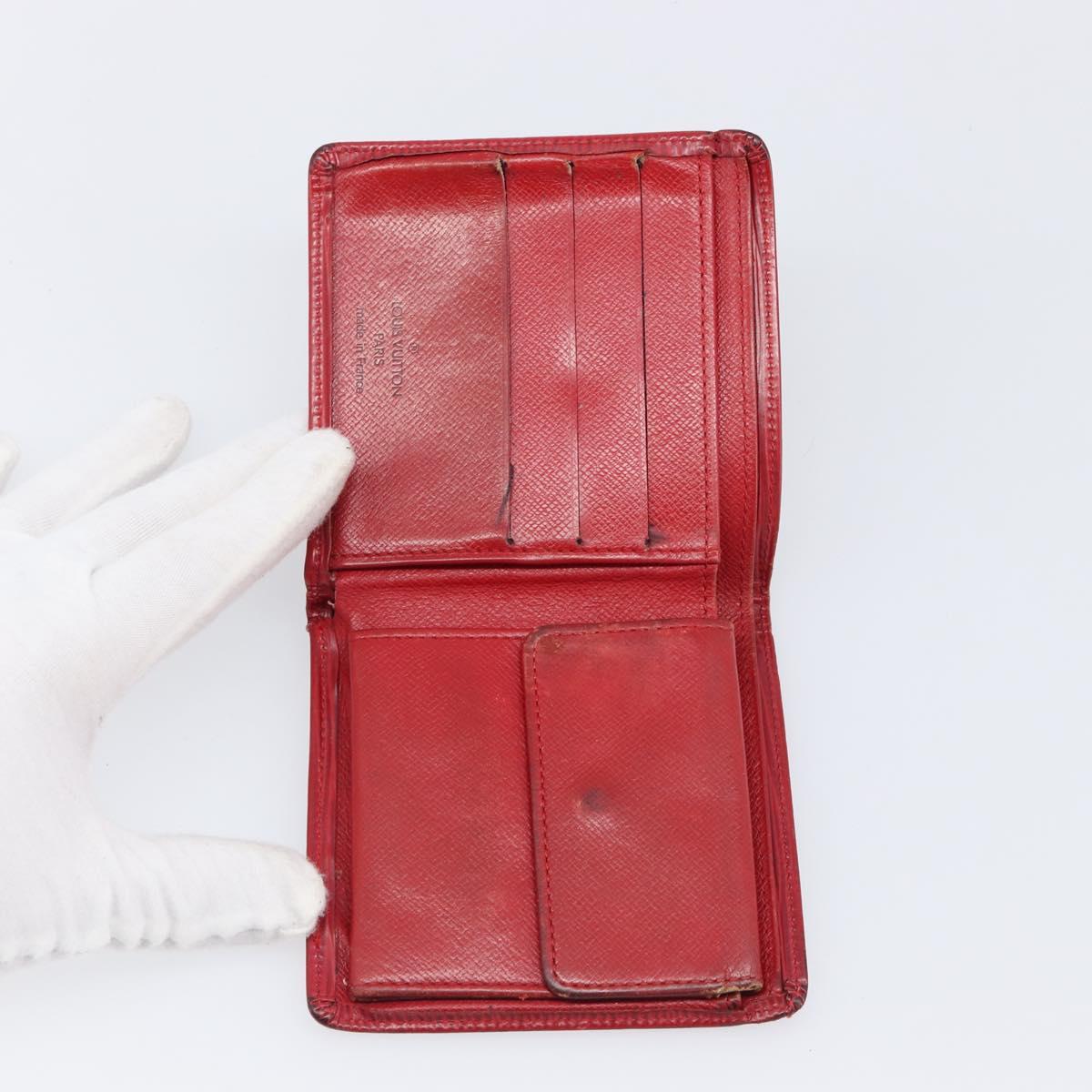 LOUIS VUITTON Epi Wallet 5 Set Red Black Blue LV Auth BA15467