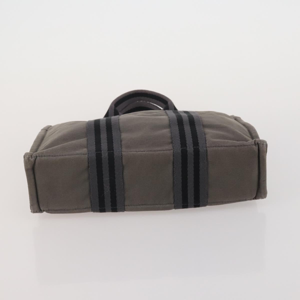 HERMES Fourre Tout Hand Bag Cotton 3 Set Navy Gray Auth BA15471
