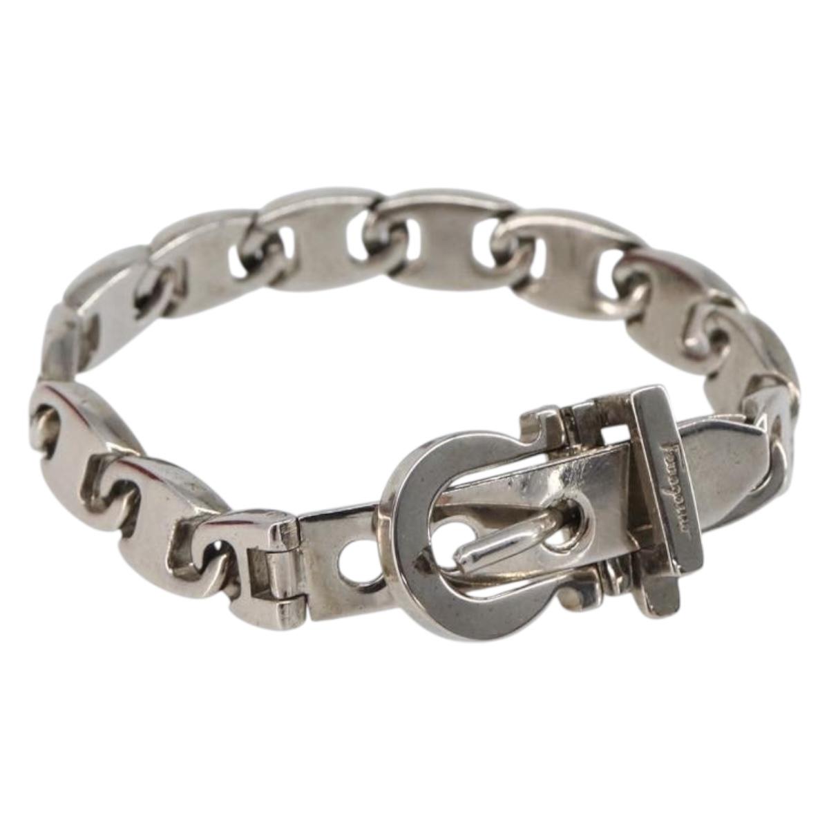 Salvatore Ferragamo Bracelet Metal Silver Auth BA15472A