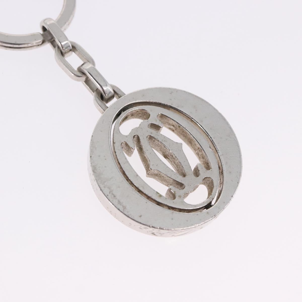 CARTIER Must Line Double C Decor Key Holder Silver Auth BA15473A