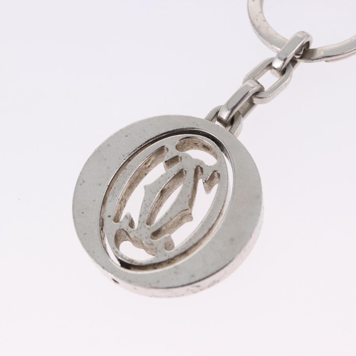 CARTIER Must Line Double C Decor Key Holder Silver Auth BA15473A