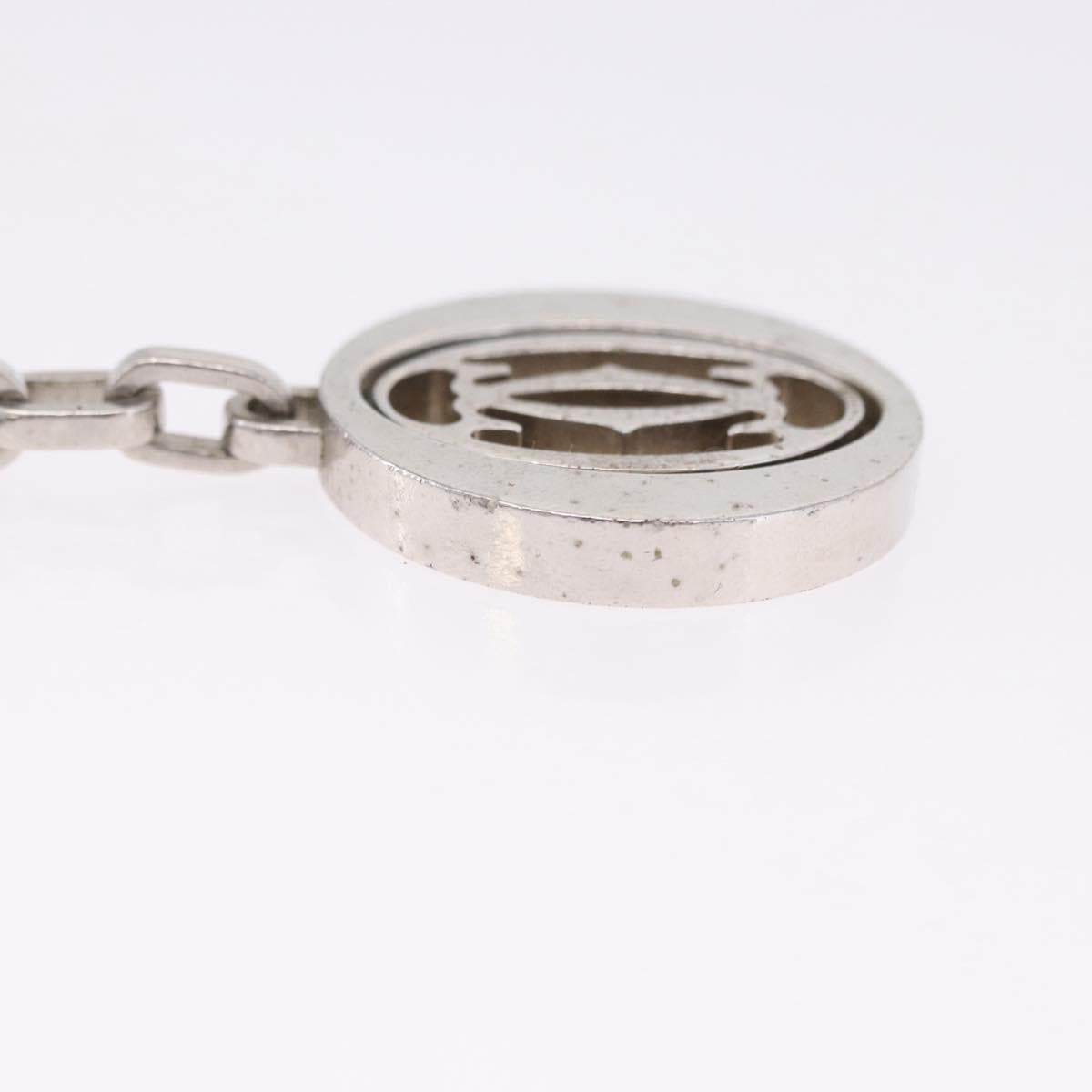 CARTIER Must Line Double C Decor Key Holder Silver Auth BA15473A