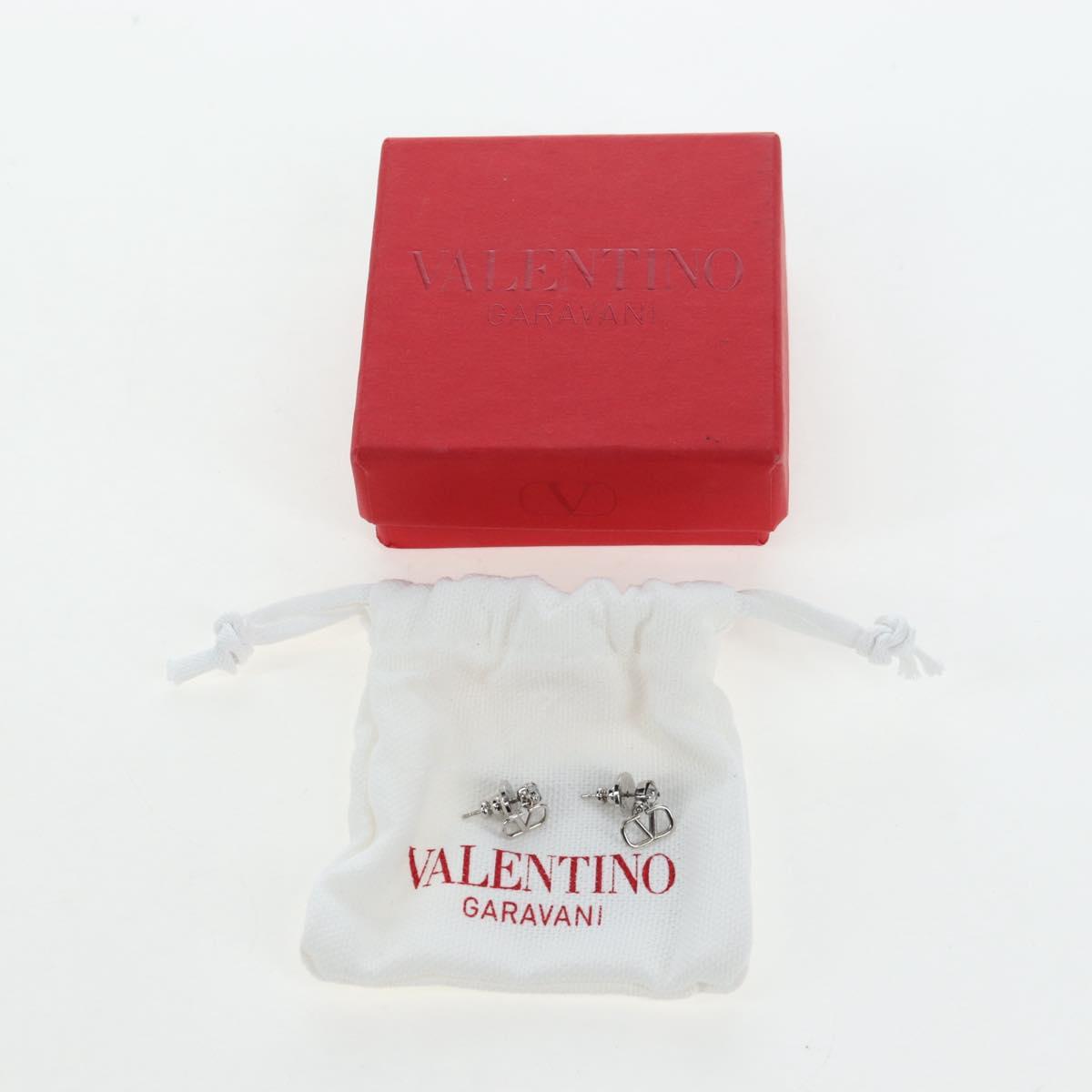 VALENTINO Earring Metal Silver Auth BA15474V