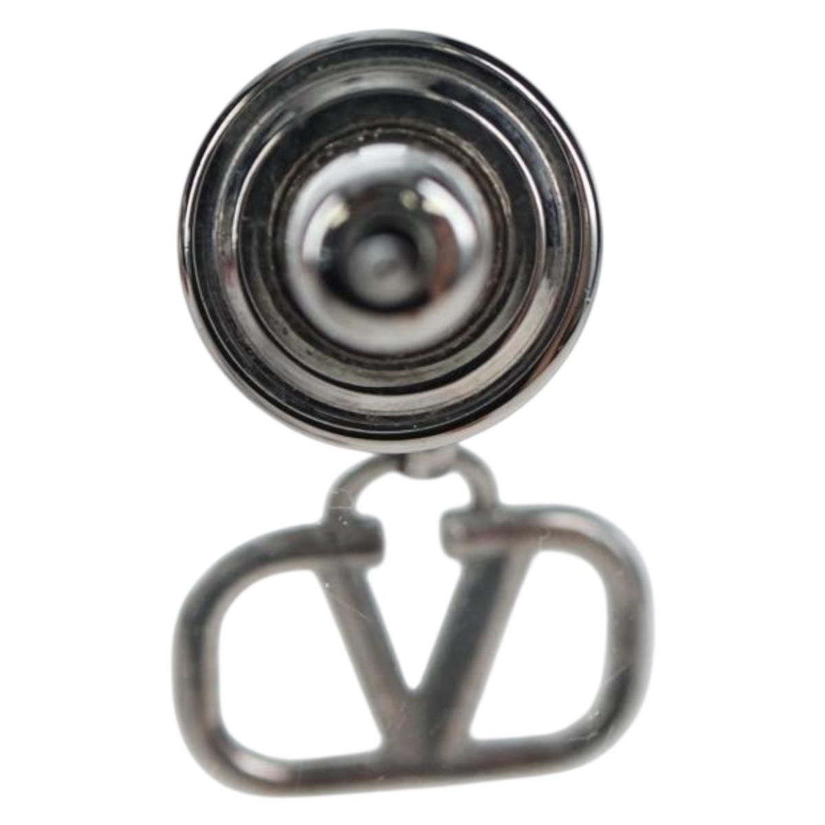 VALENTINO Earring Metal Silver Auth BA15474V