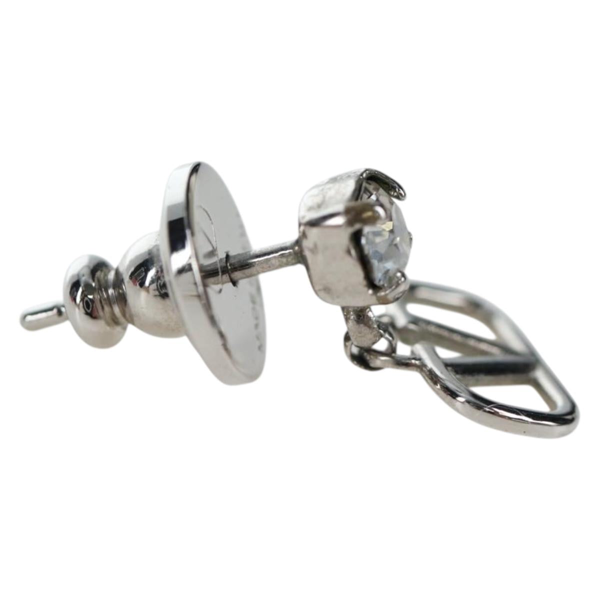 VALENTINO Earring Metal Silver Auth BA15474V