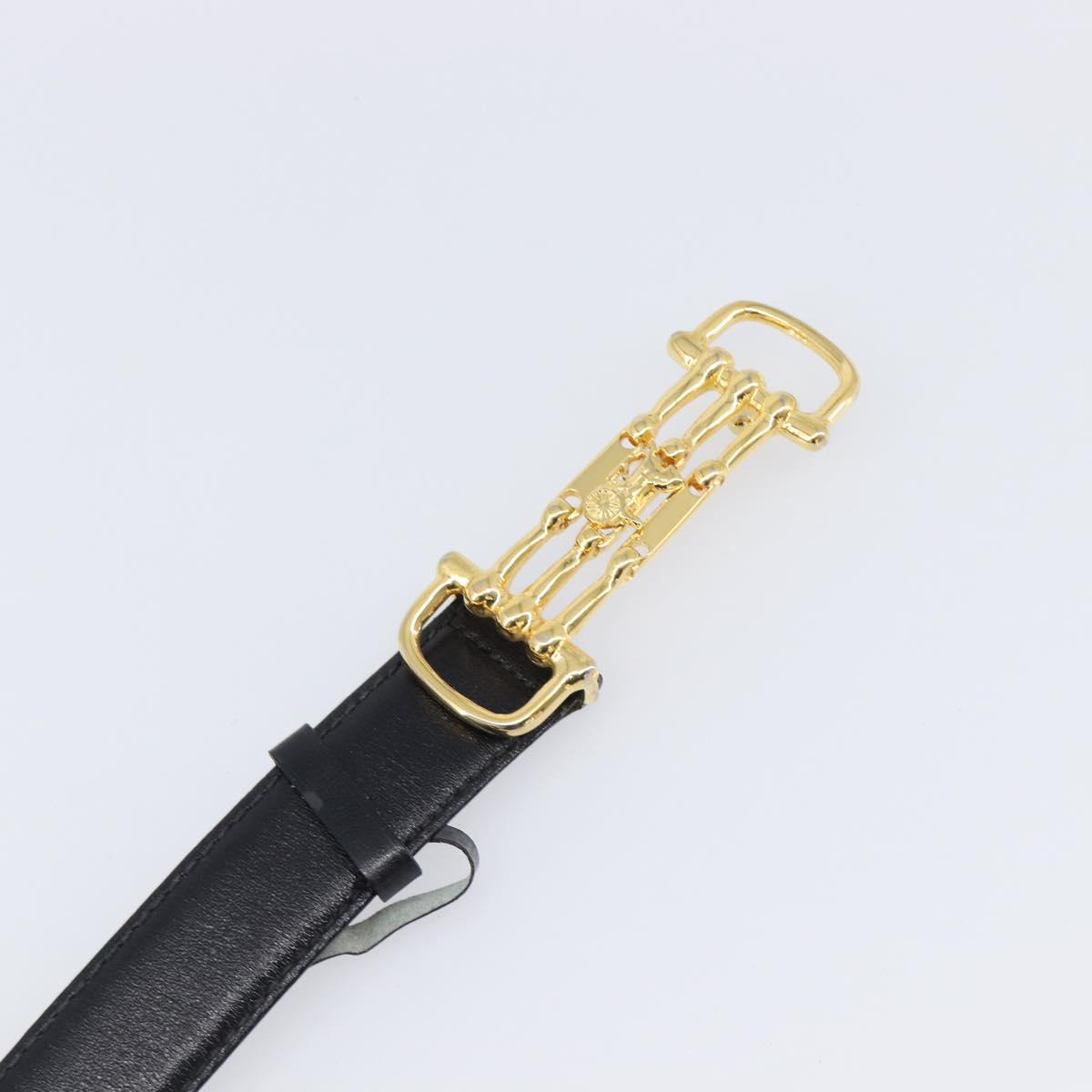 CELINE Belt Leather 4 Set Black Brown Gold tone Auth BA15475